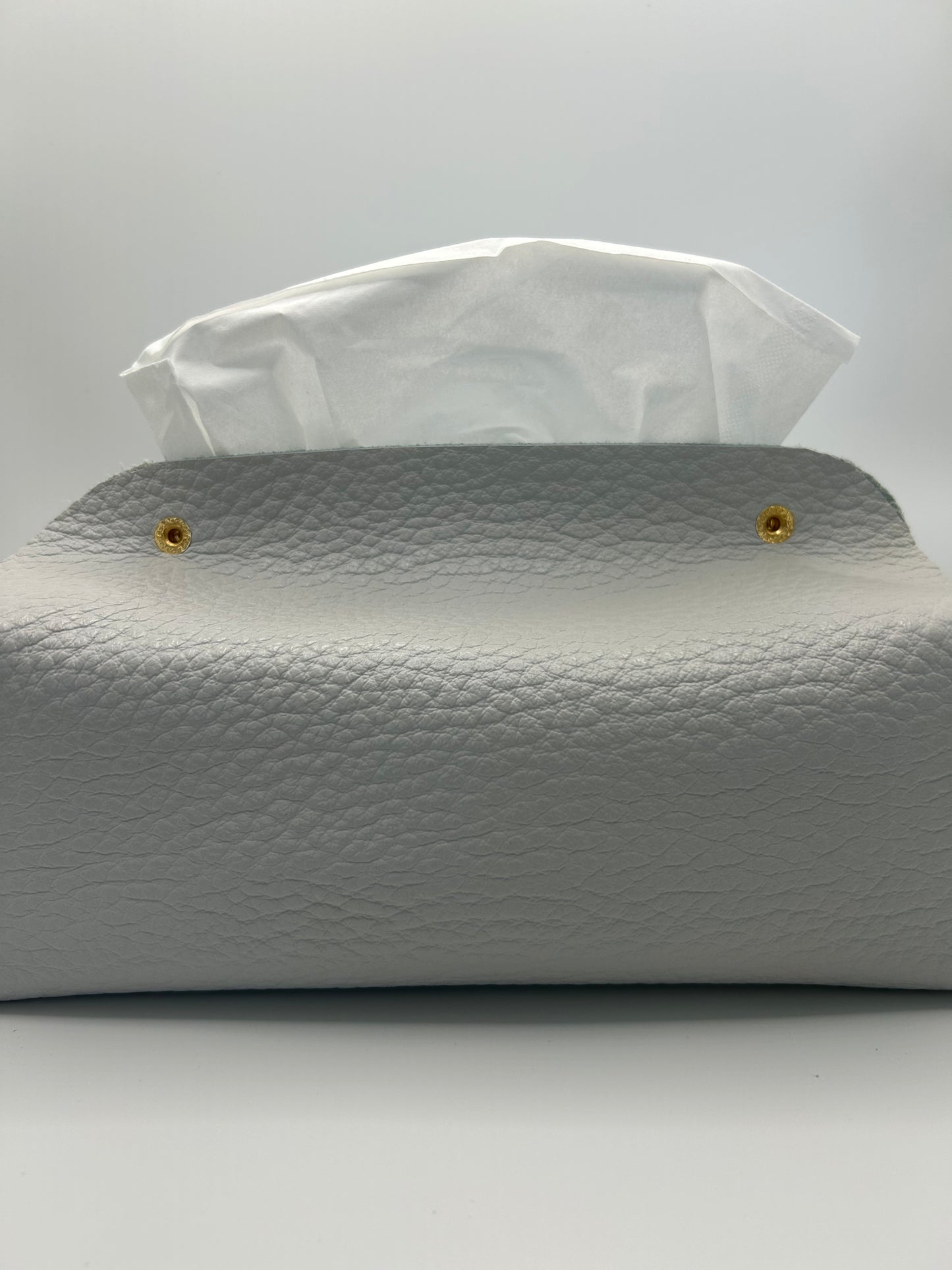 Kosmetiktuchspender aus Leder Weiß
