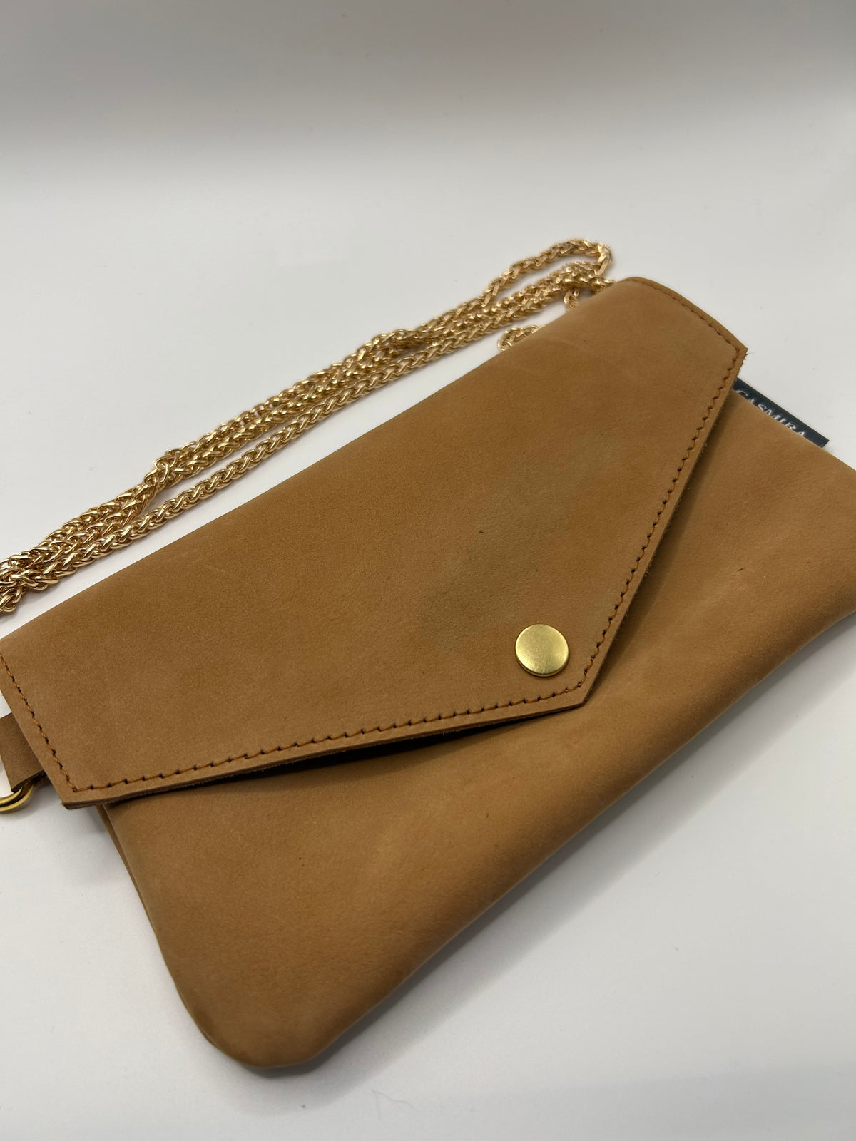 Umhängetasche Wildleder small Beige / Gold