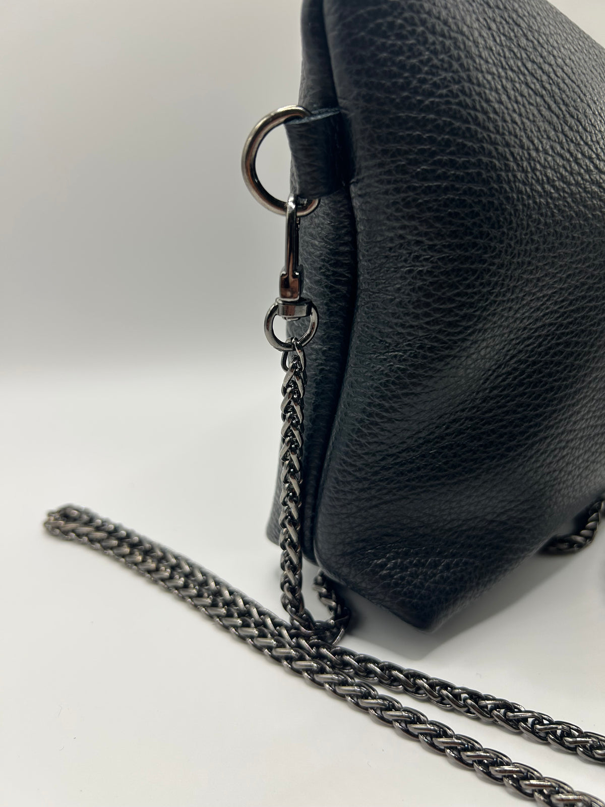 Trachten- / Dirndltasche Schwarz Nappa mit Anthrazit