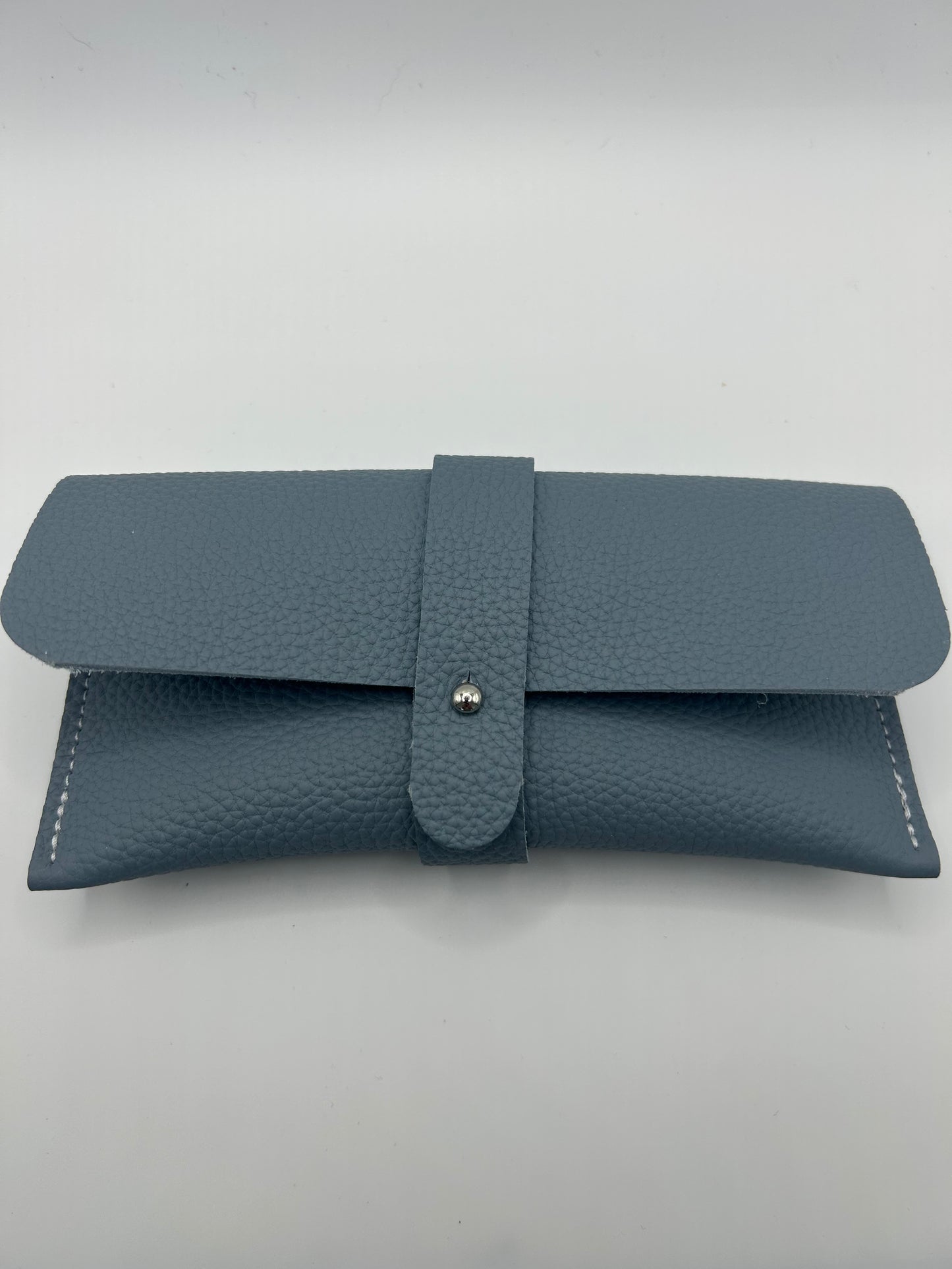Brillenetui Leder Hellblau