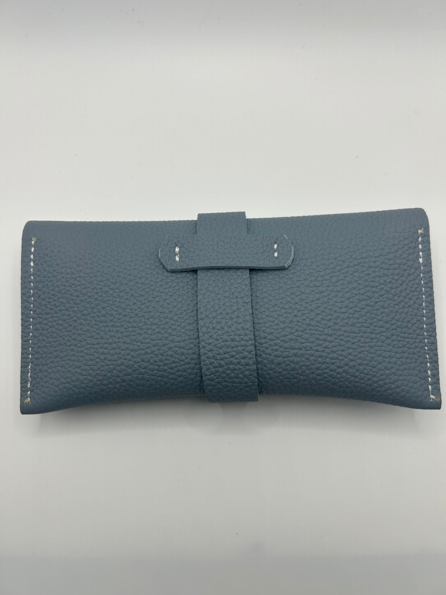 Brillenetui Leder Hellblau