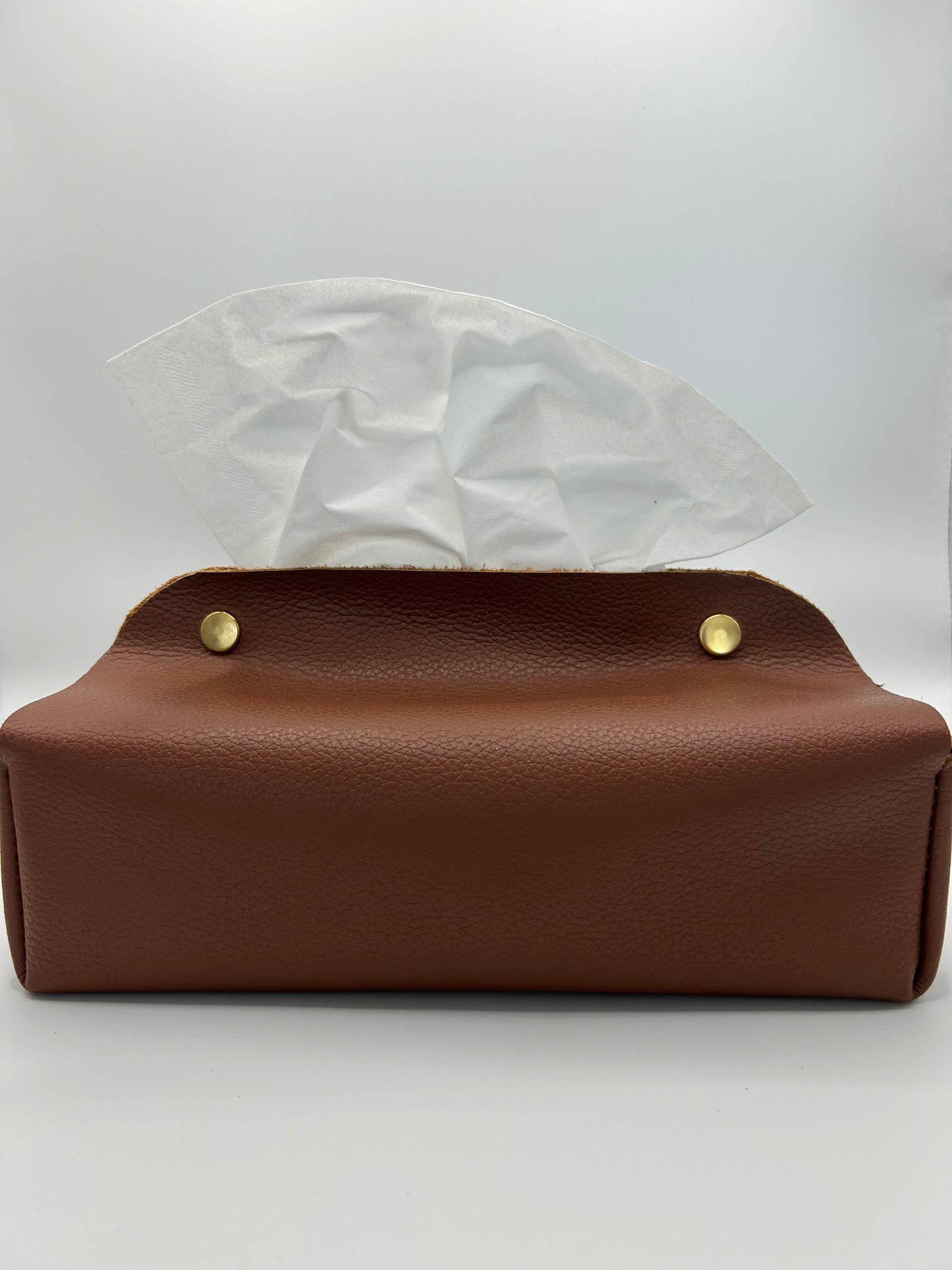 Kosmetiktuchspender aus Leder Braun