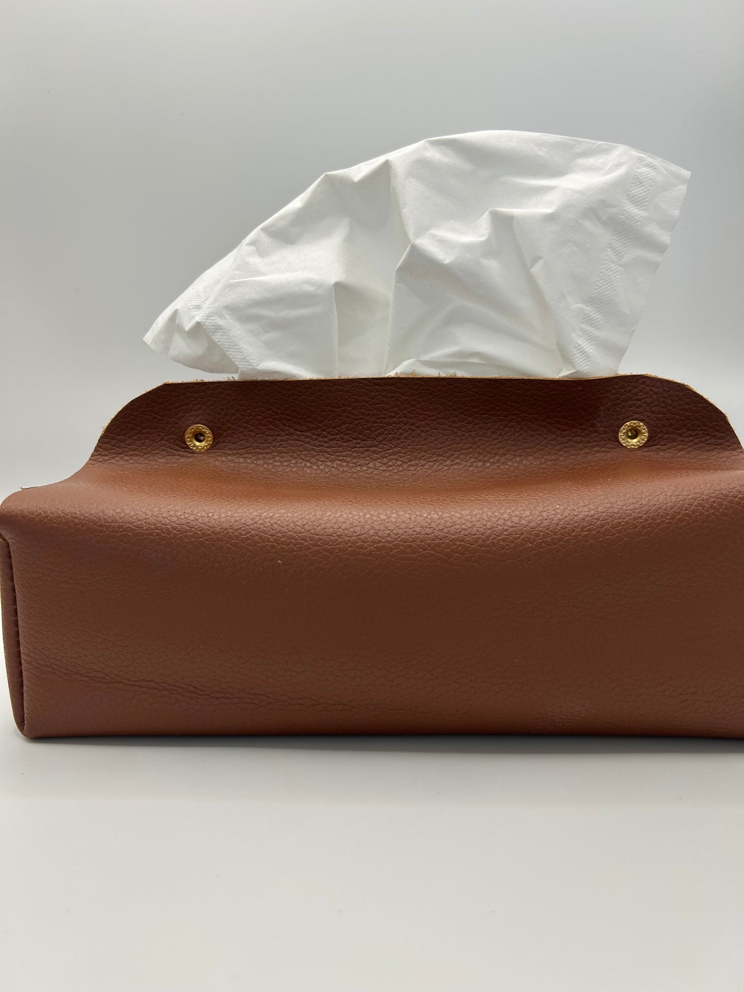 Kosmetiktuchspender aus Leder Braun