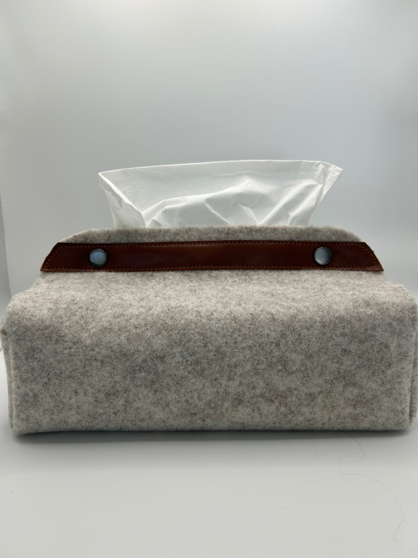 Kosmetiktuchspender Filz & Leder Beige