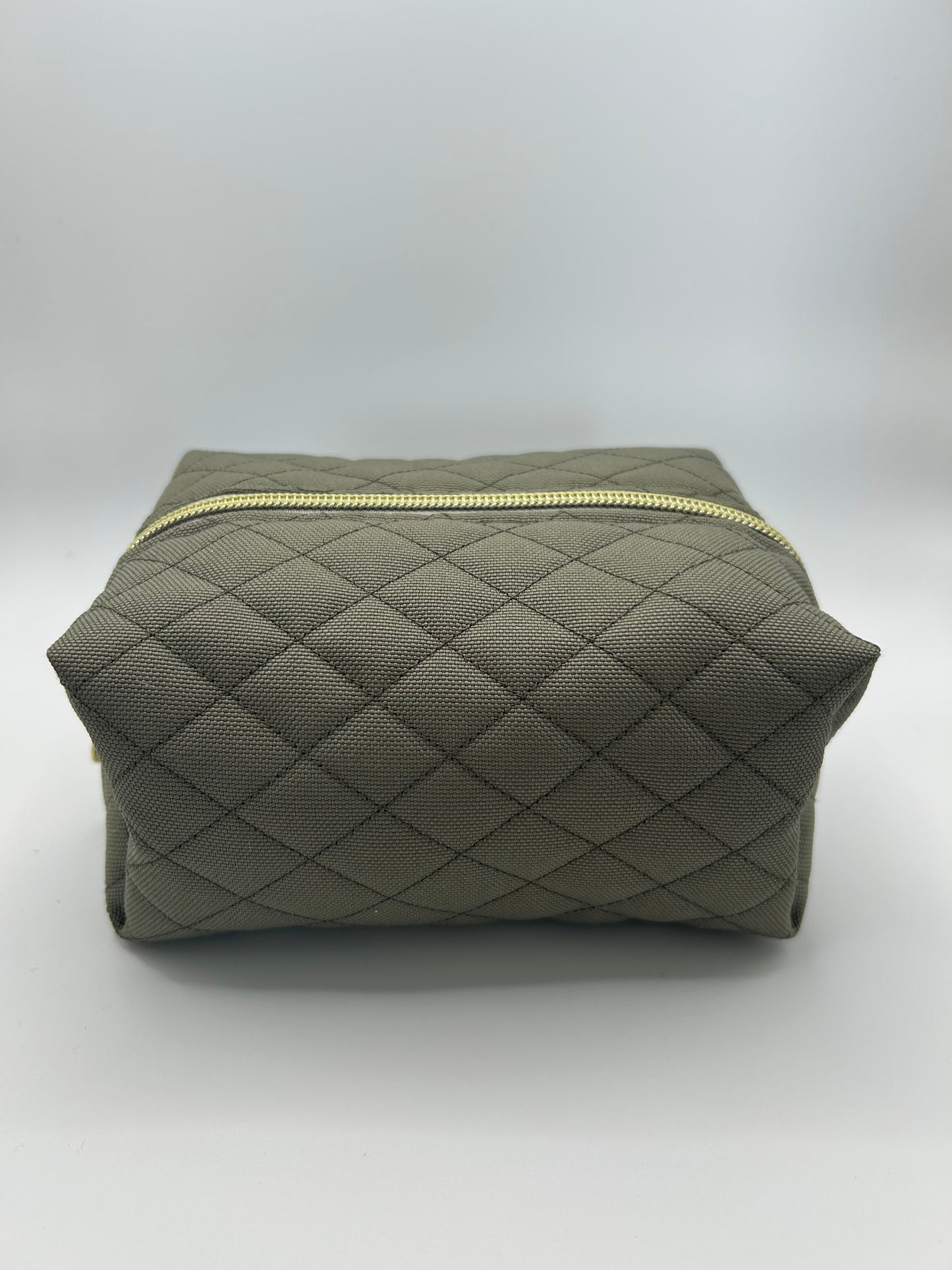 Kosmetiktasche Stepp Breit Graugrün