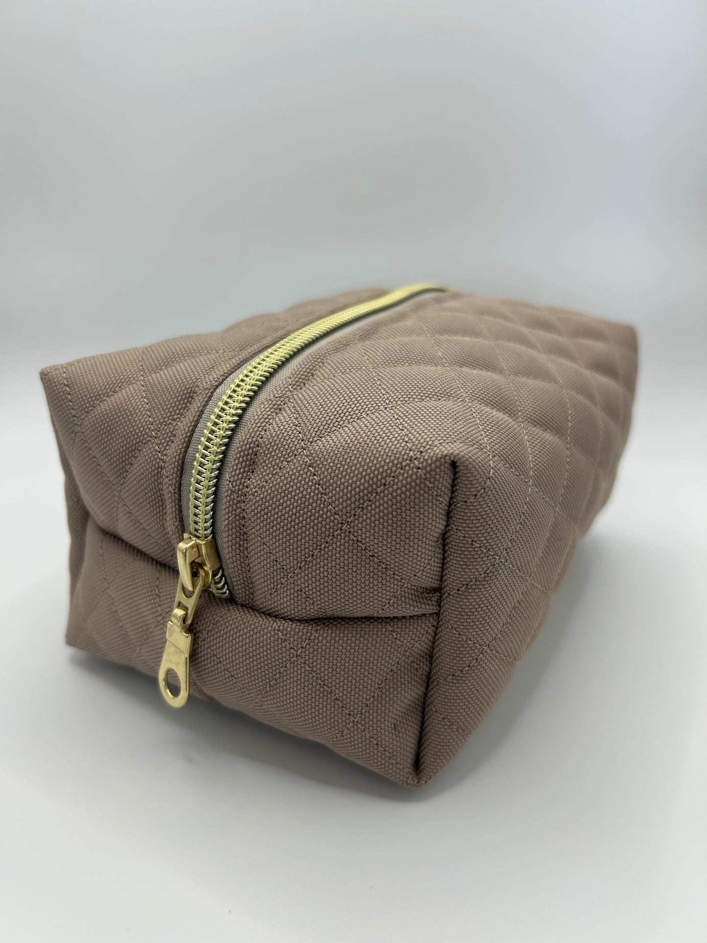 Kosmetiktasche Stepp Breit Beige