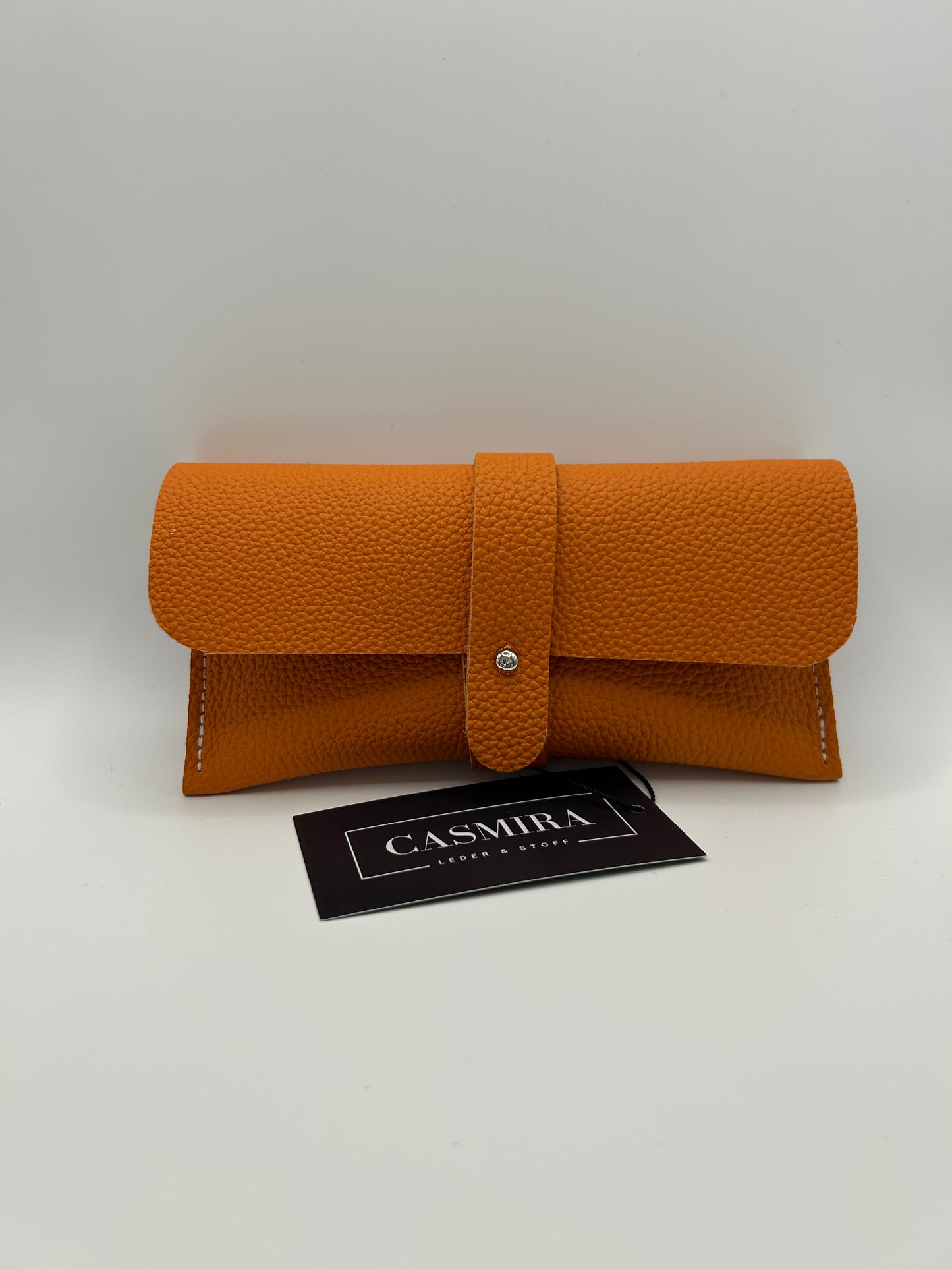 Brillenetui Leder Orange