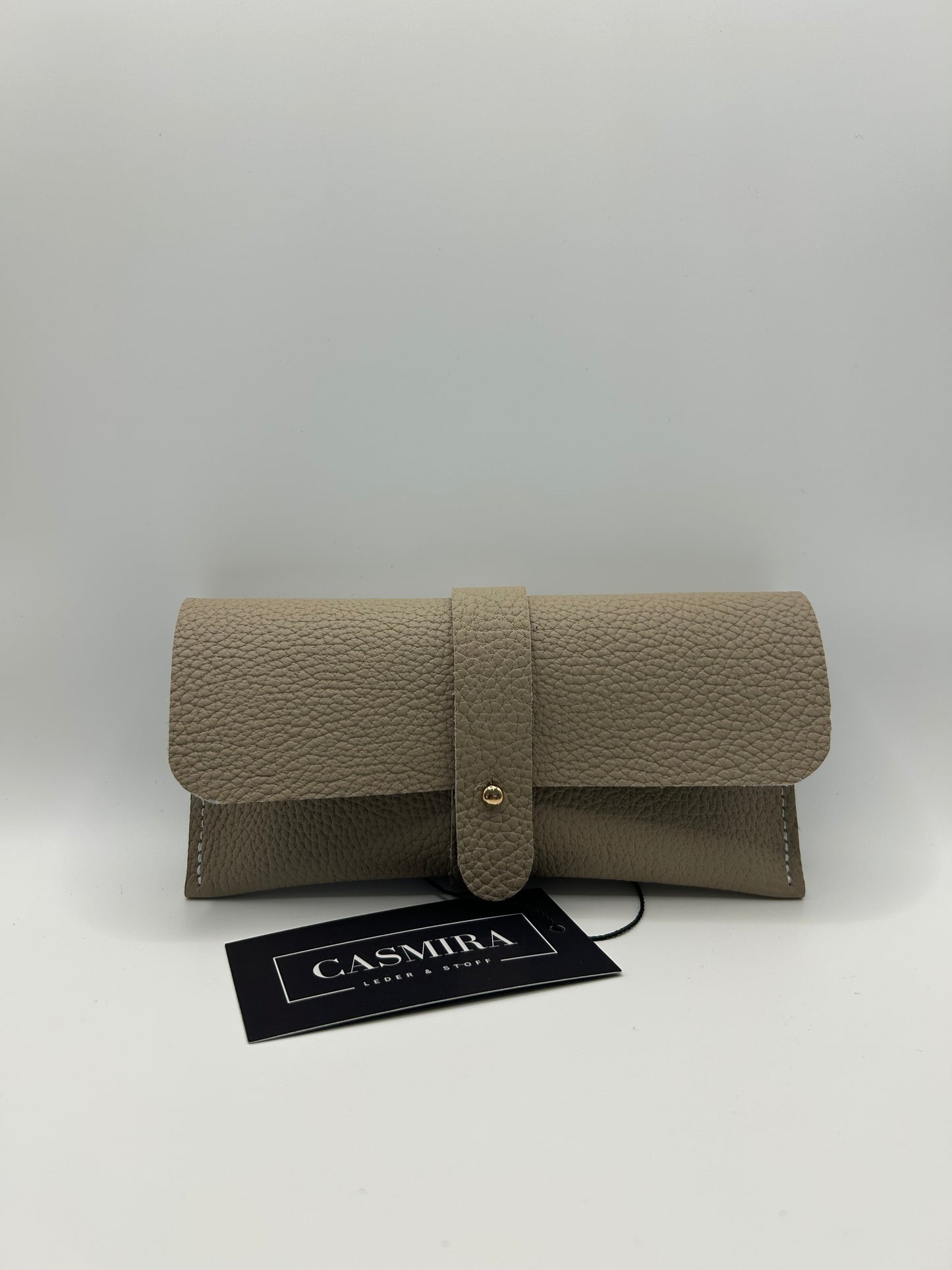 Brillenetui Leder Beige