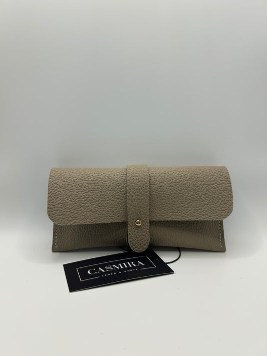 Brillenetui Leder Beige