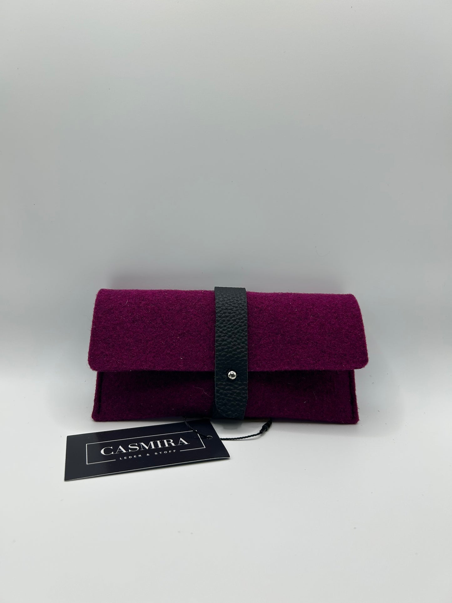 Brillenetui Filz Magenta/Schwarz