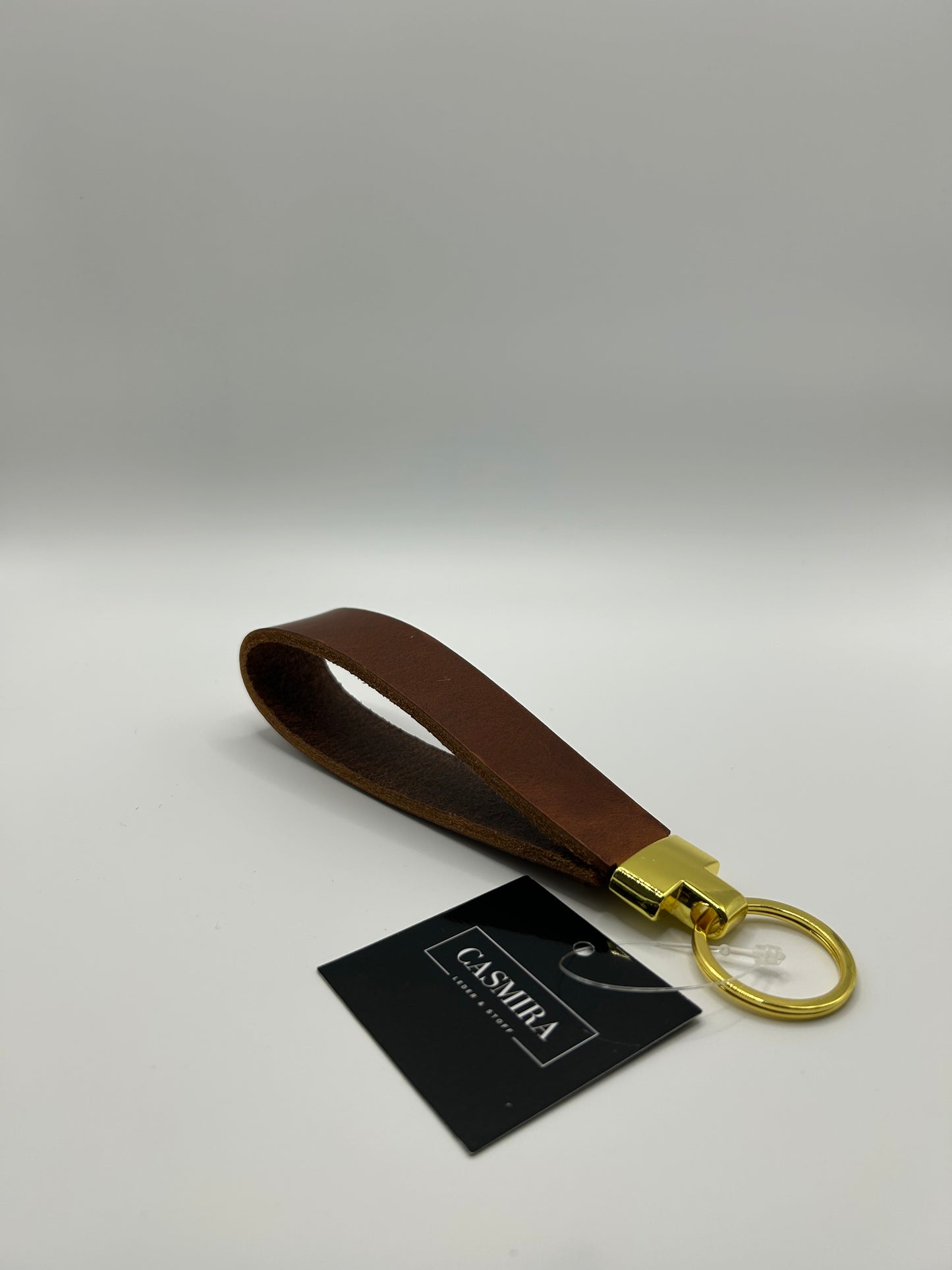 Schlüsselanhänger Büffel Braun Gold