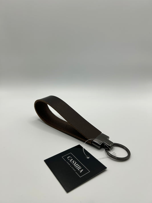 Schlüsselanhänger Spaltleder Metallic Bronze Anthrazit