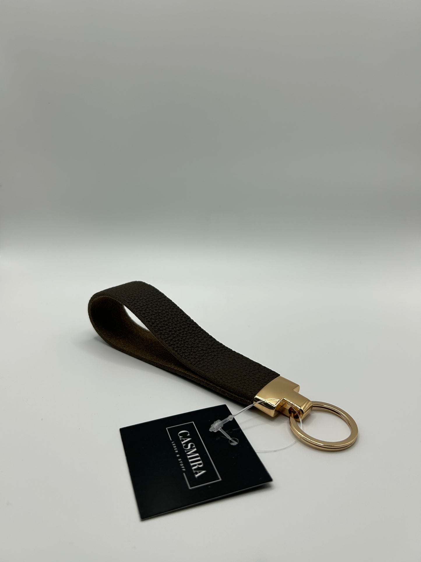 Schlüsselanhänger Nappa Dunkelbraun Lightgold