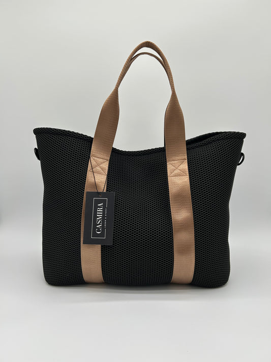 Shopper Mesh Schwarz/Hellbraun L