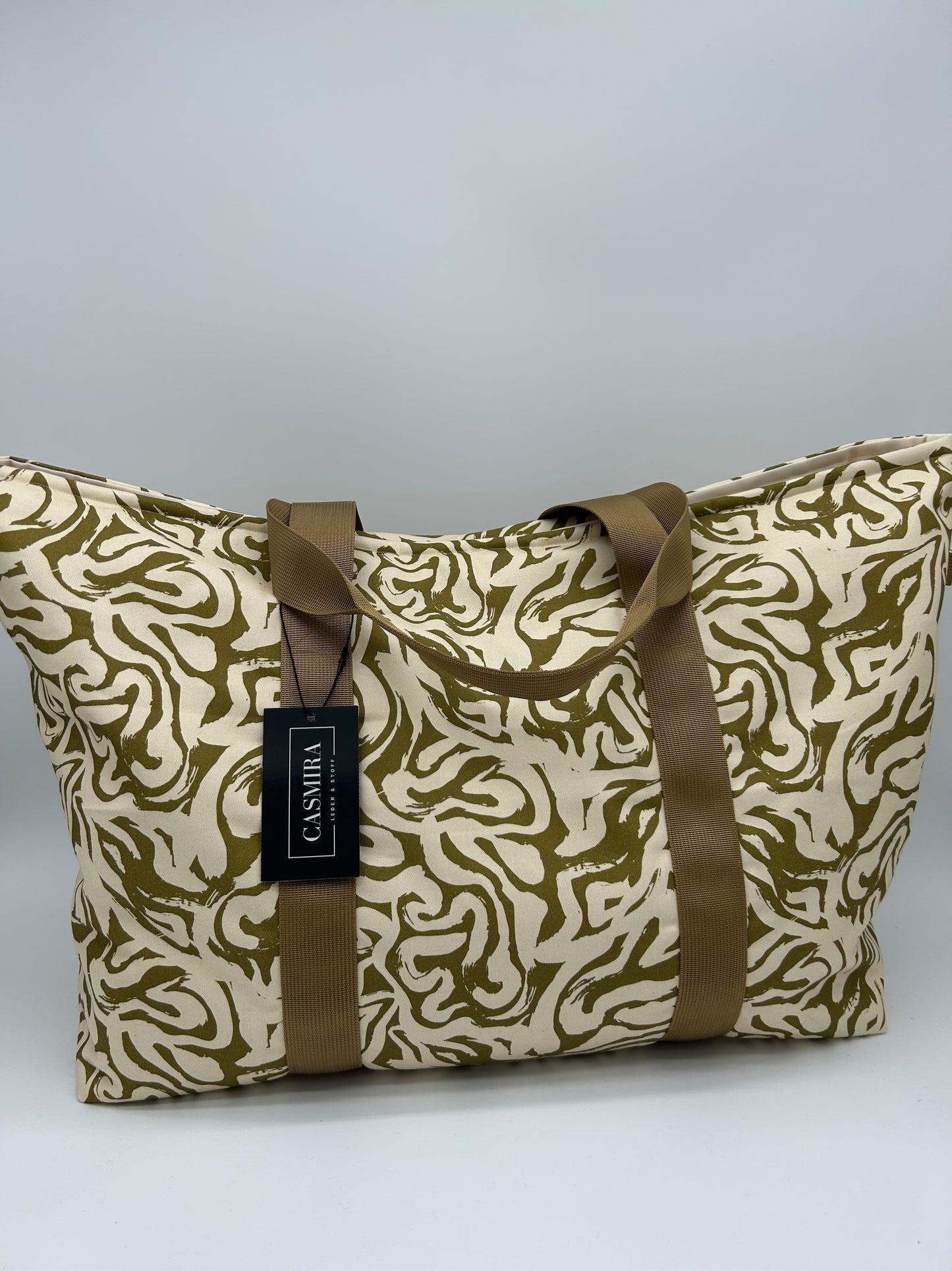 Badetasche/Shopper Grün/Beige