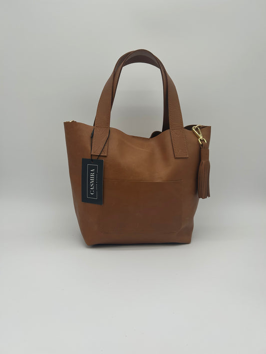 Handtasche Leder Cognac