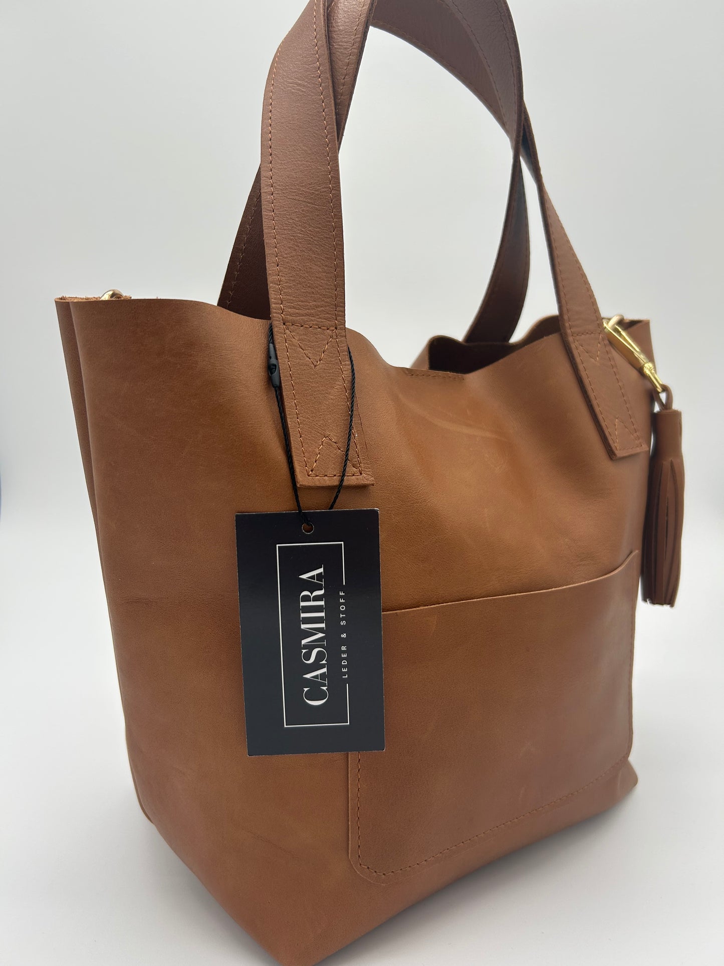 Handtasche Leder Cognac