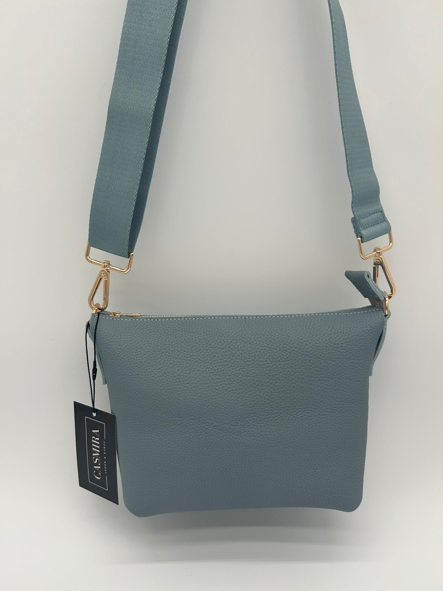 Umhängetasche Leder Hellblau