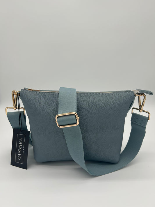 Umhängetasche Leder Hellblau