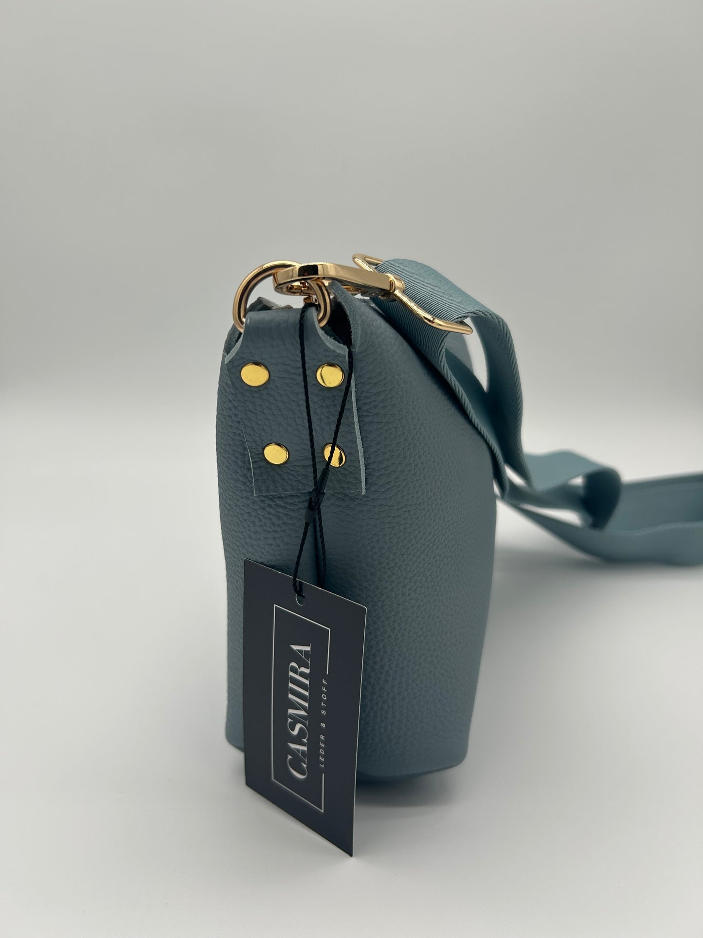 Umhängetasche Leder Hellblau