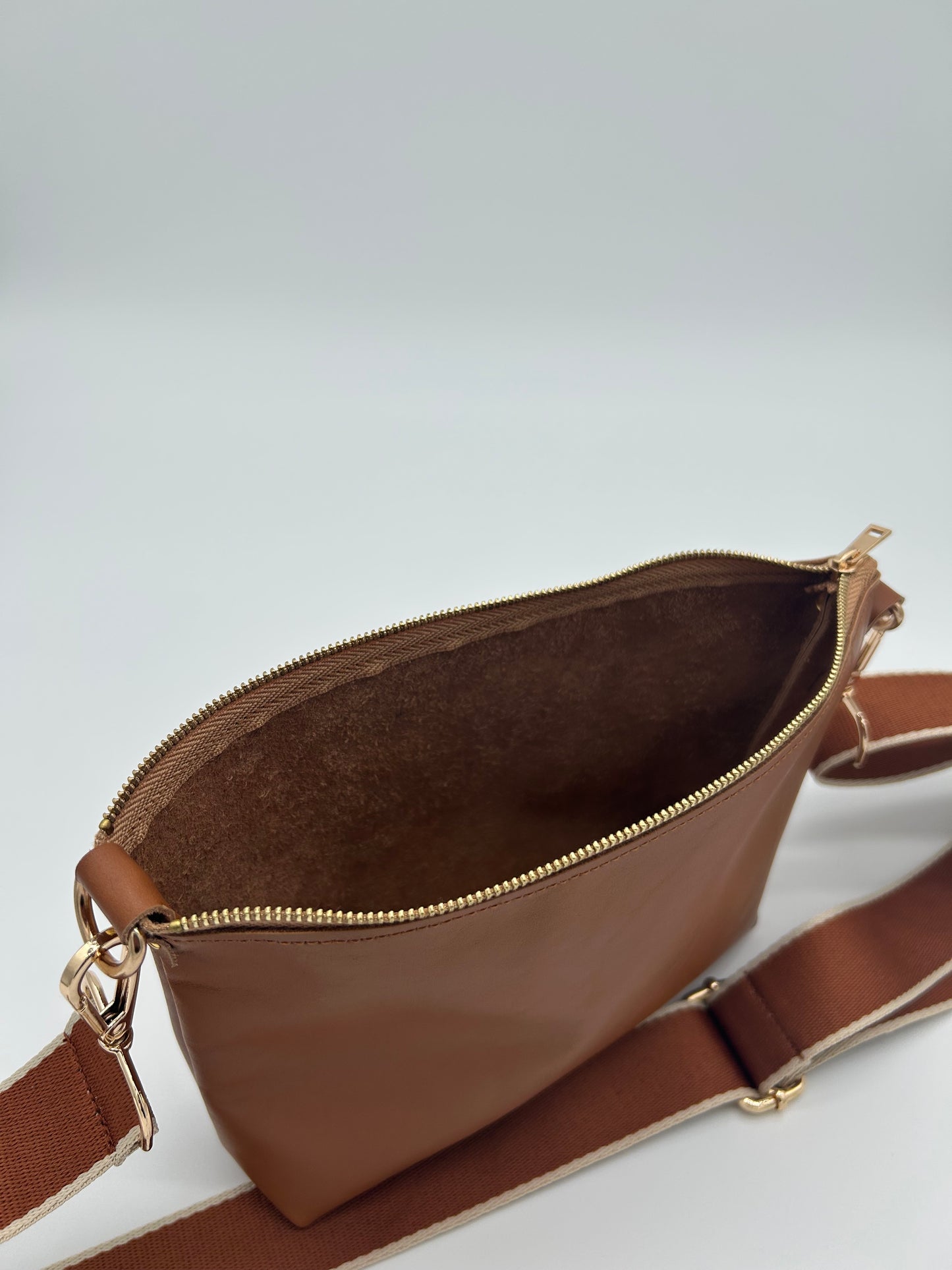 Umhängetasche Leder Cognac Small