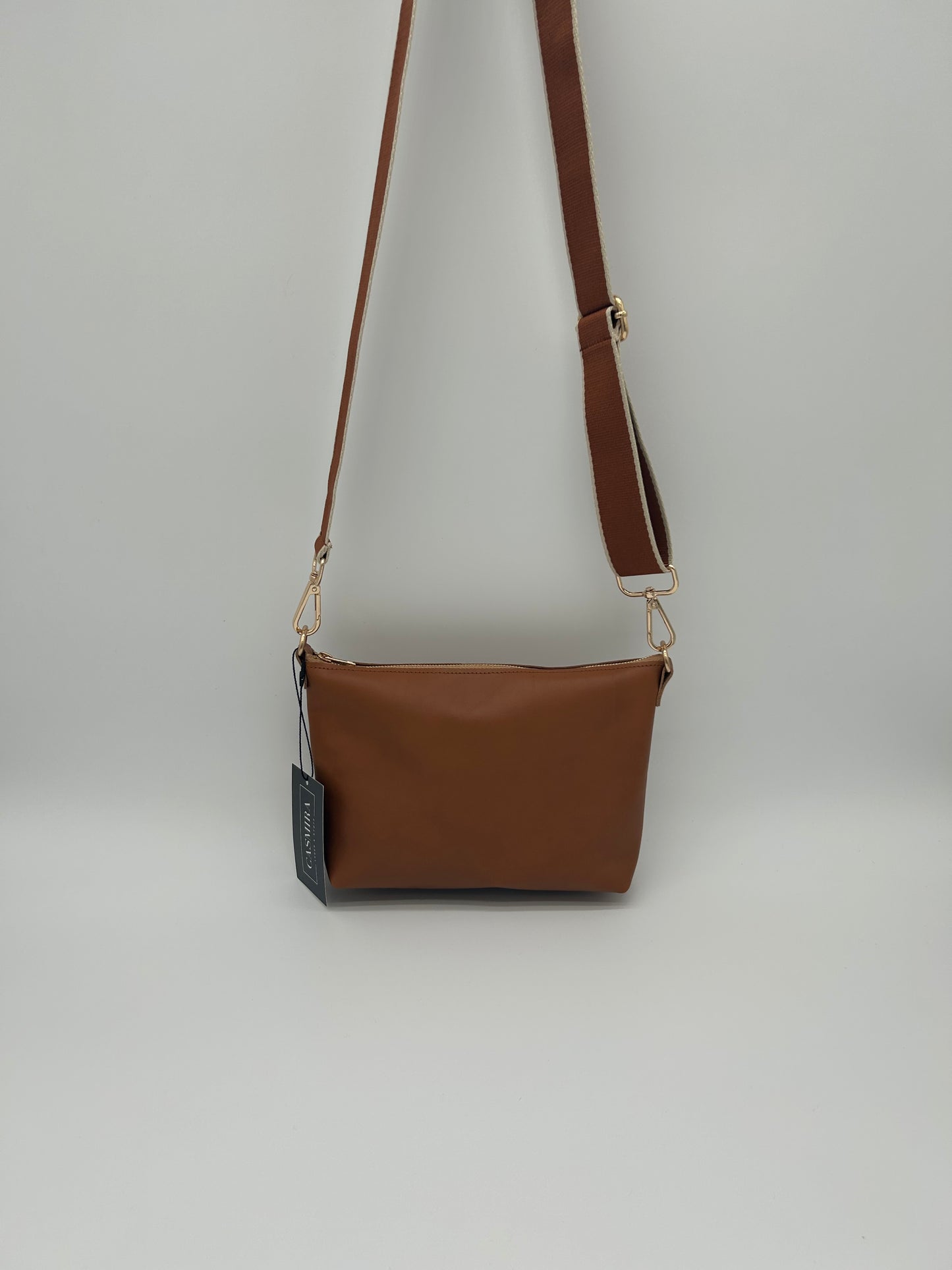 Umhängetasche Leder Cognac Small