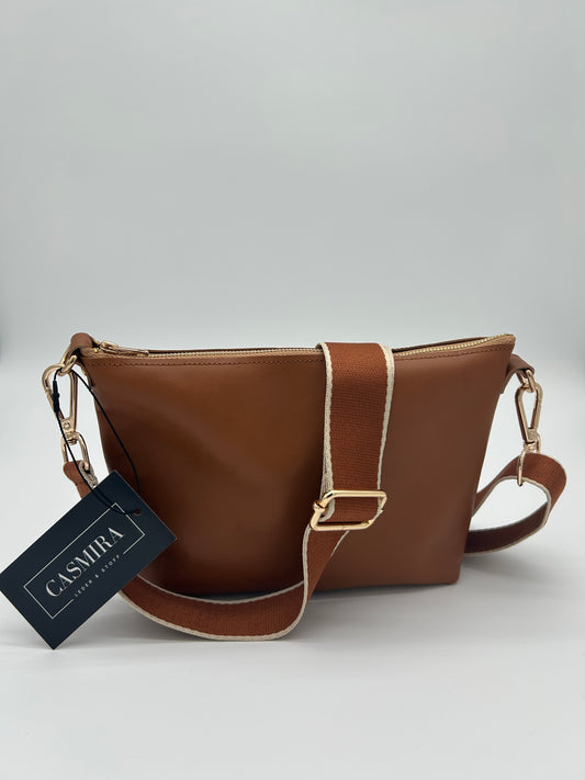 Umhängetasche Leder Cognac Small