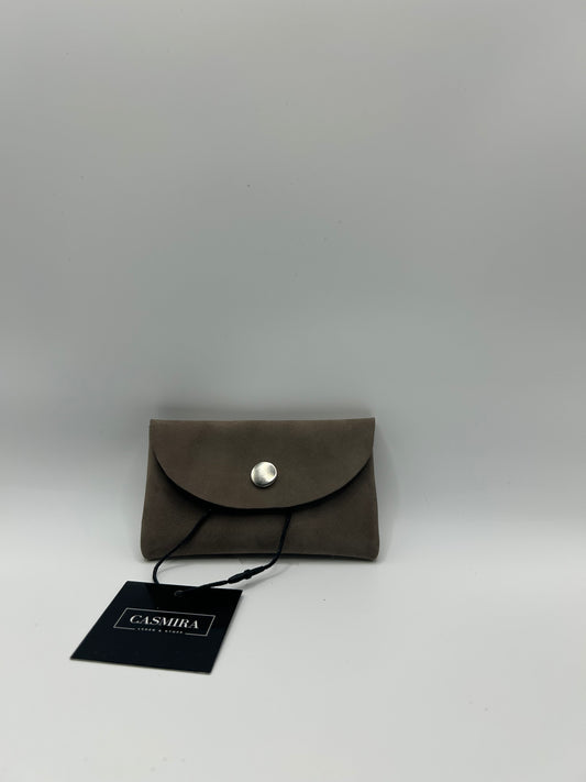 Geld-/Kartenetui Mini – Wildleder Taupe
