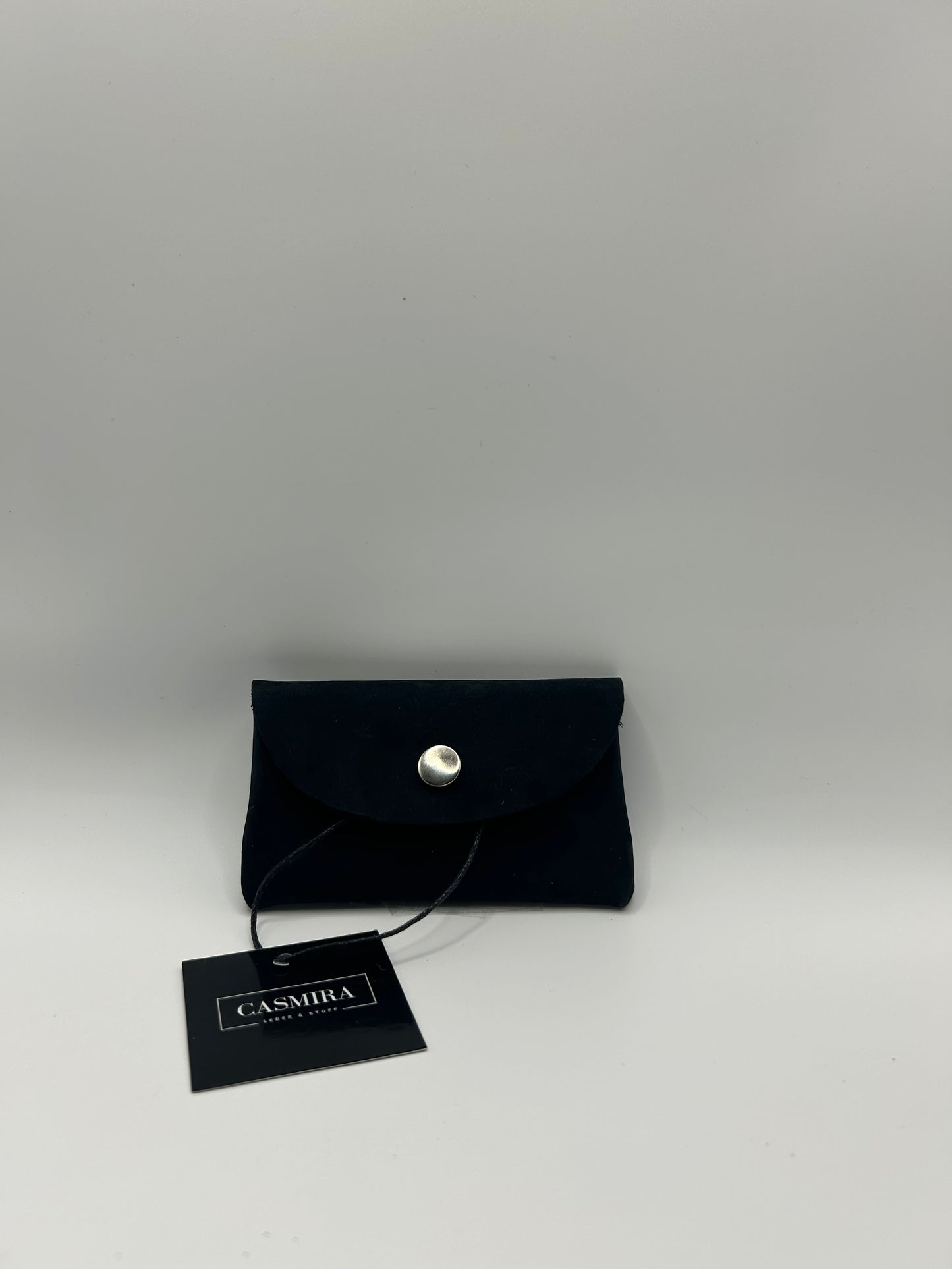 Geld-/Kartenetui Mini – Wildleder Schwarz