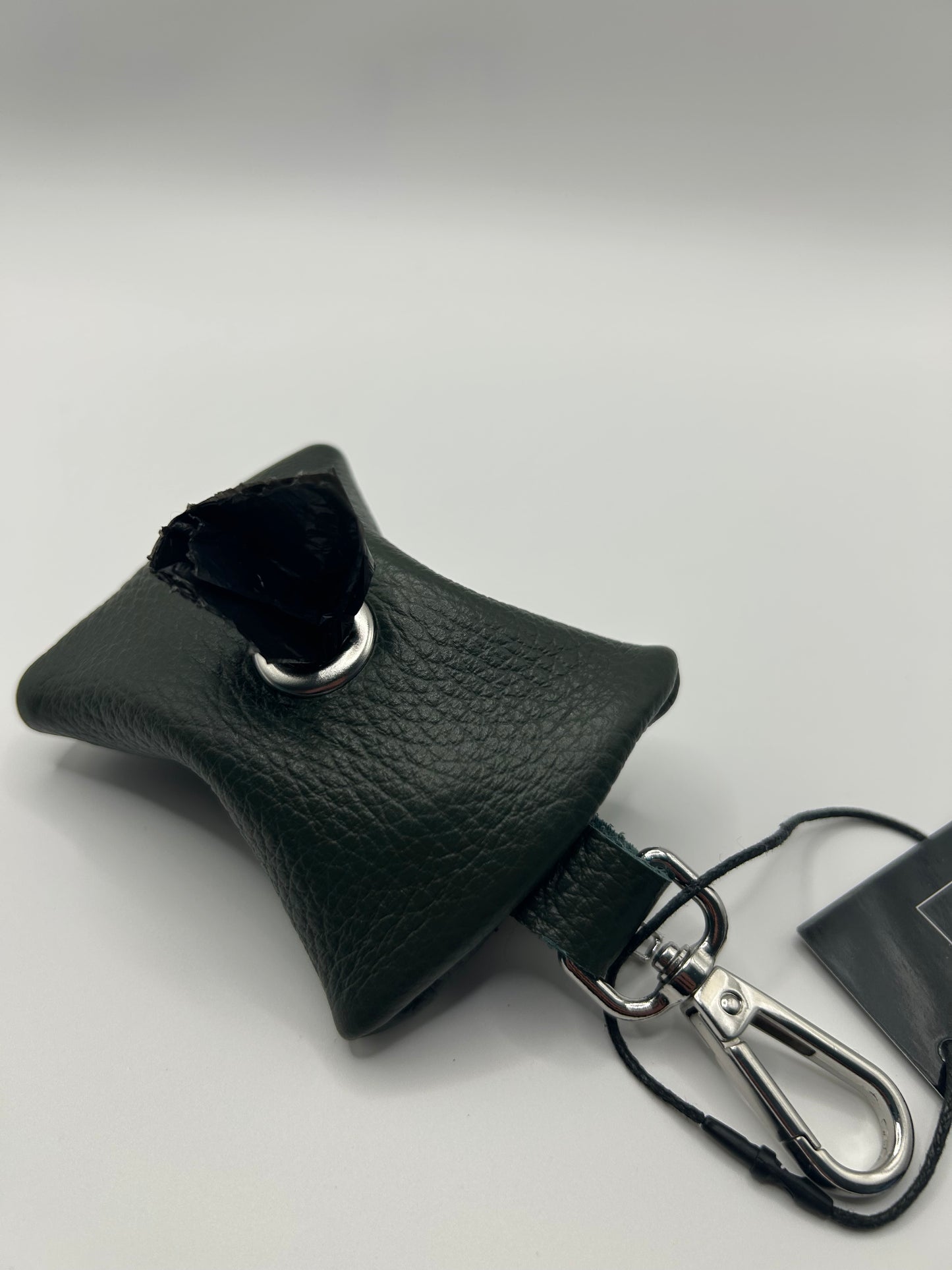 Kotbeutelspender Leder Olivgrün