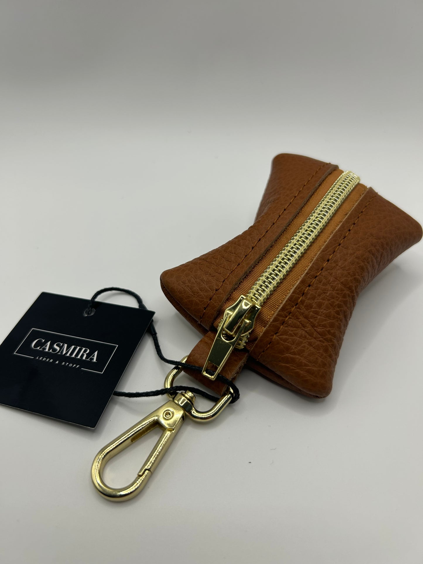 Kotbeutelspender Leder Cognac Braun