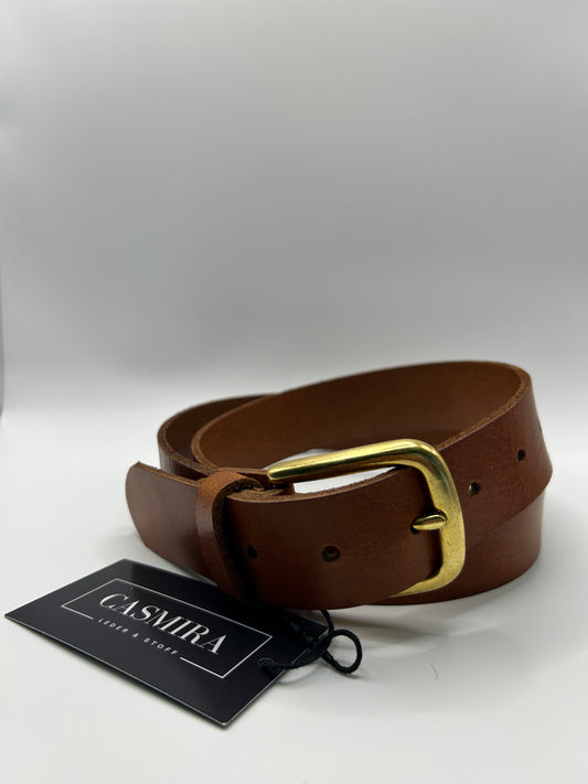 Gürtel Büffelleder Cognac 35mm / 111 cm