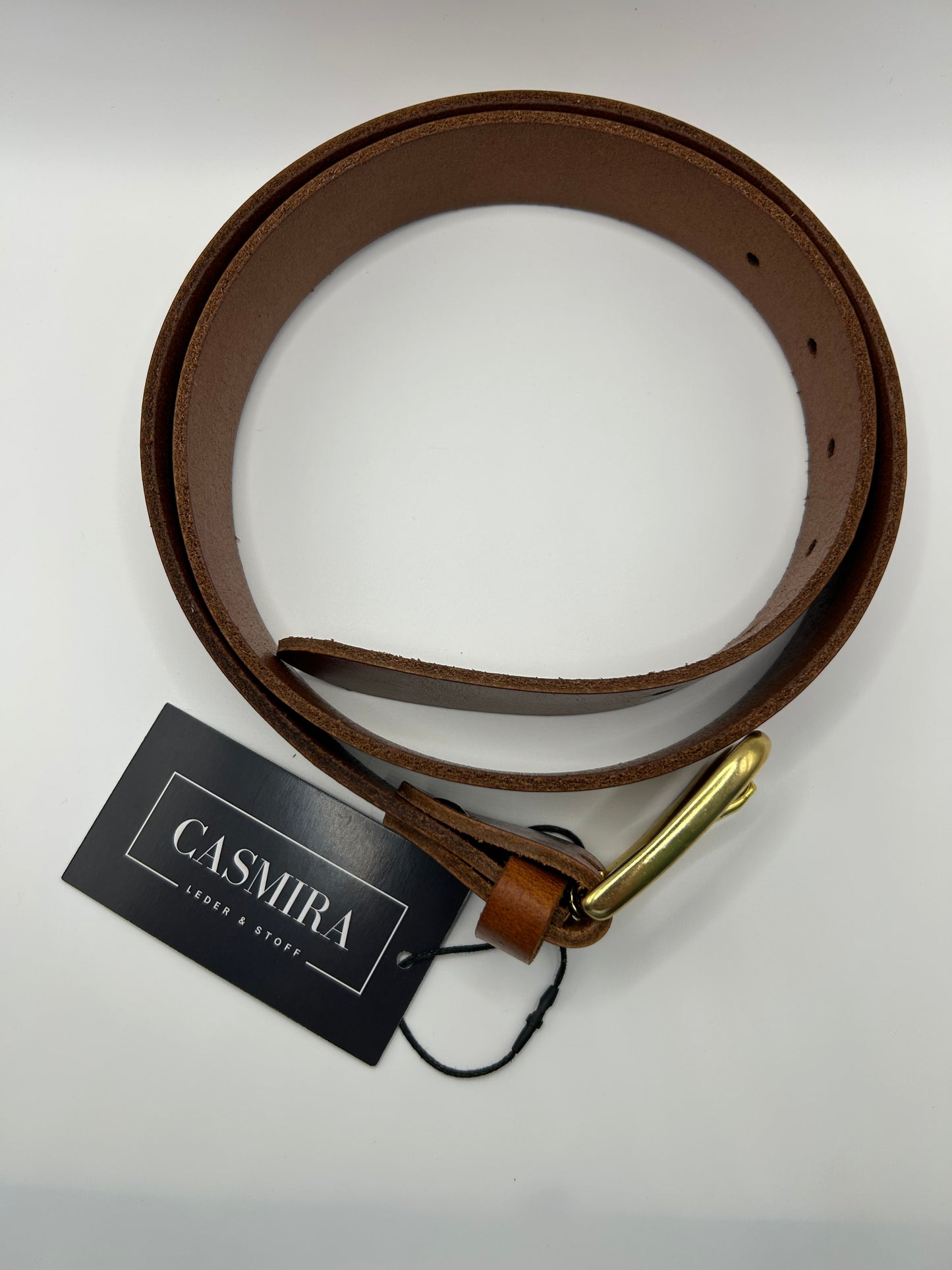 Gürtel Büffelleder Cognac 35mm / 111 cm