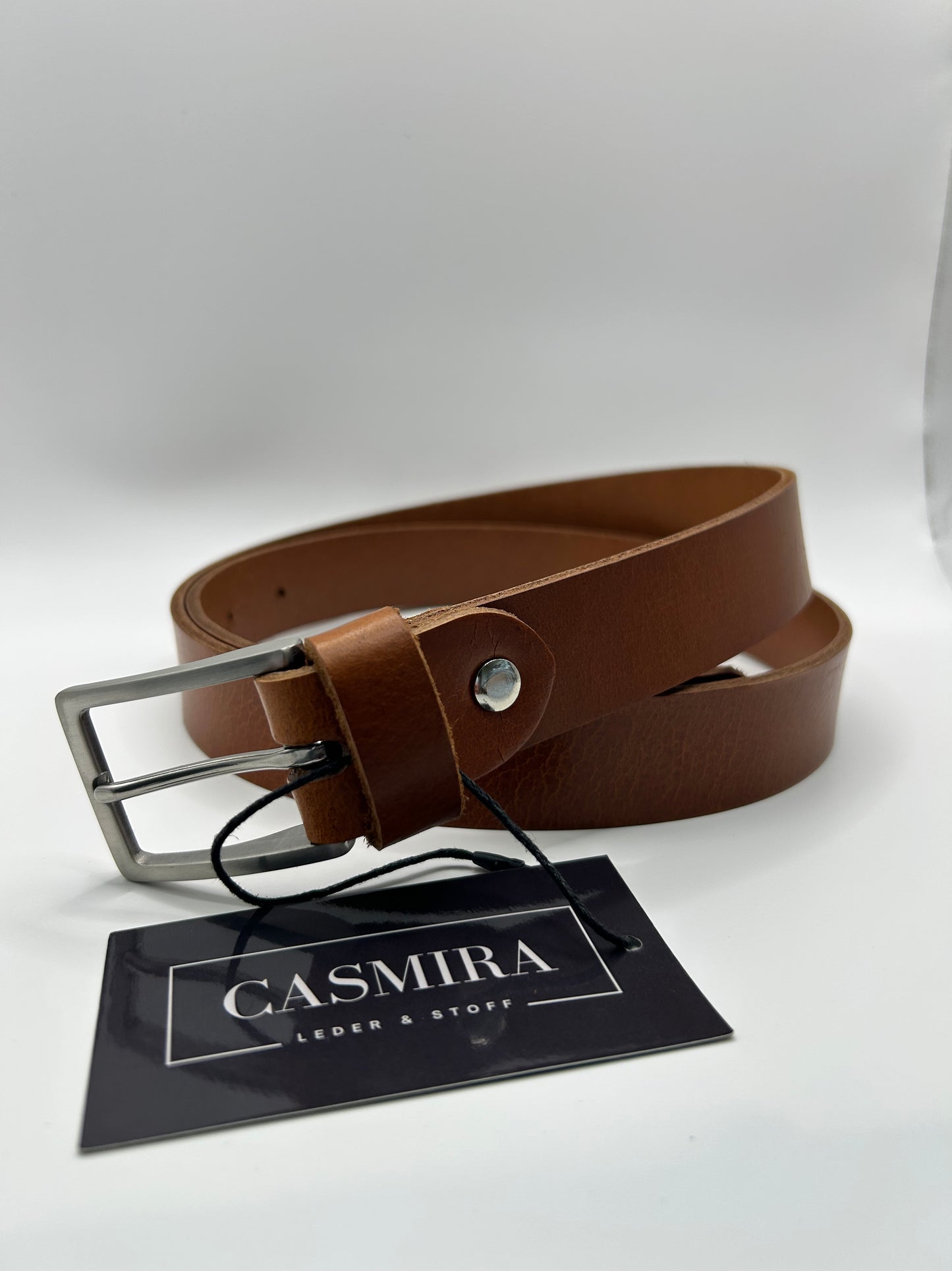 Gürtel Büffelleder Cognac 30mm / 122 cm