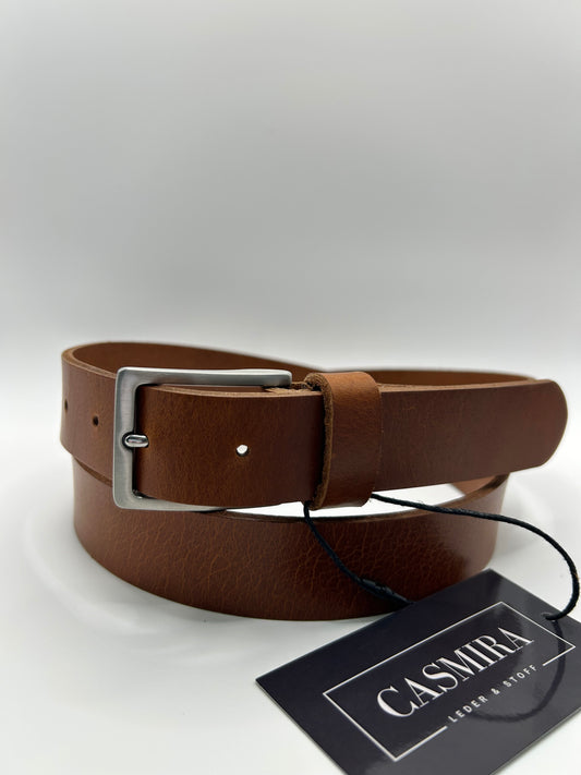 Gürtel Büffelleder Cognac 30mm / 122 cm