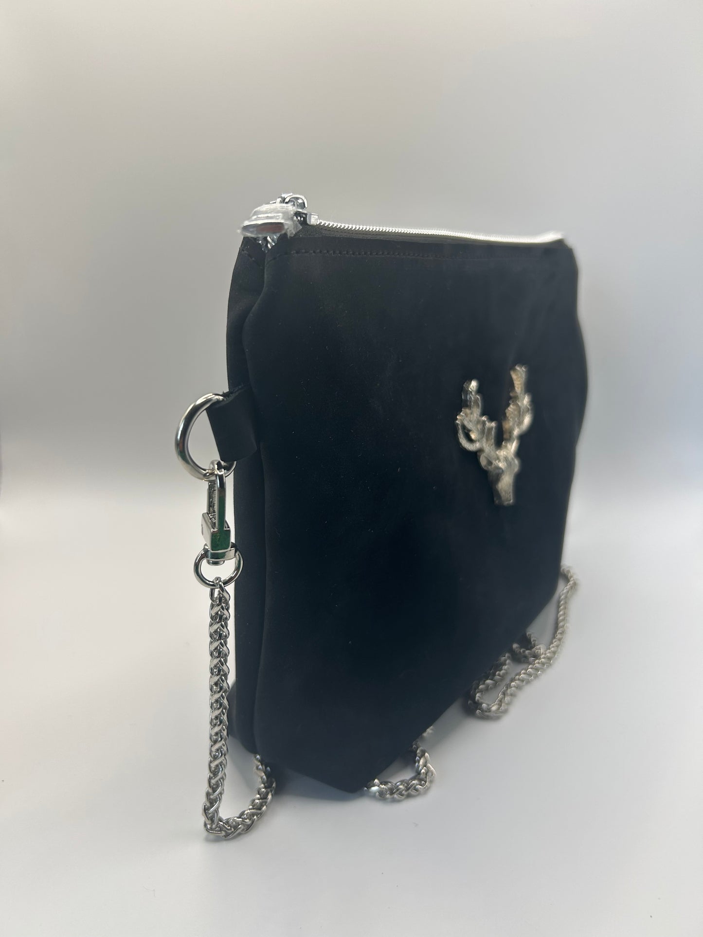 Trachten- / Dirndltasche Schwarz Wildleder