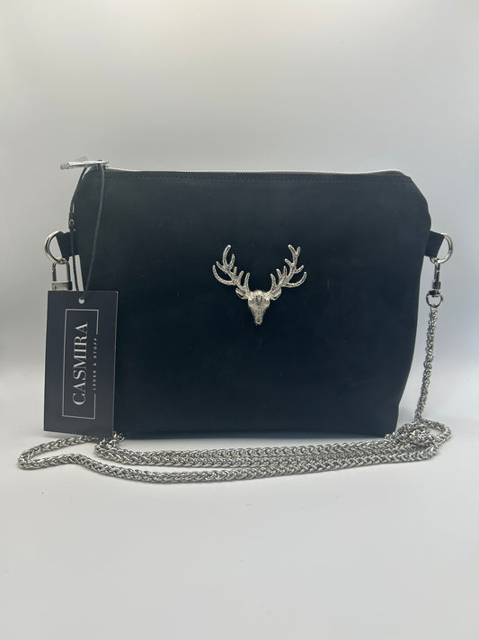 Trachten- / Dirndltasche Schwarz Wildleder