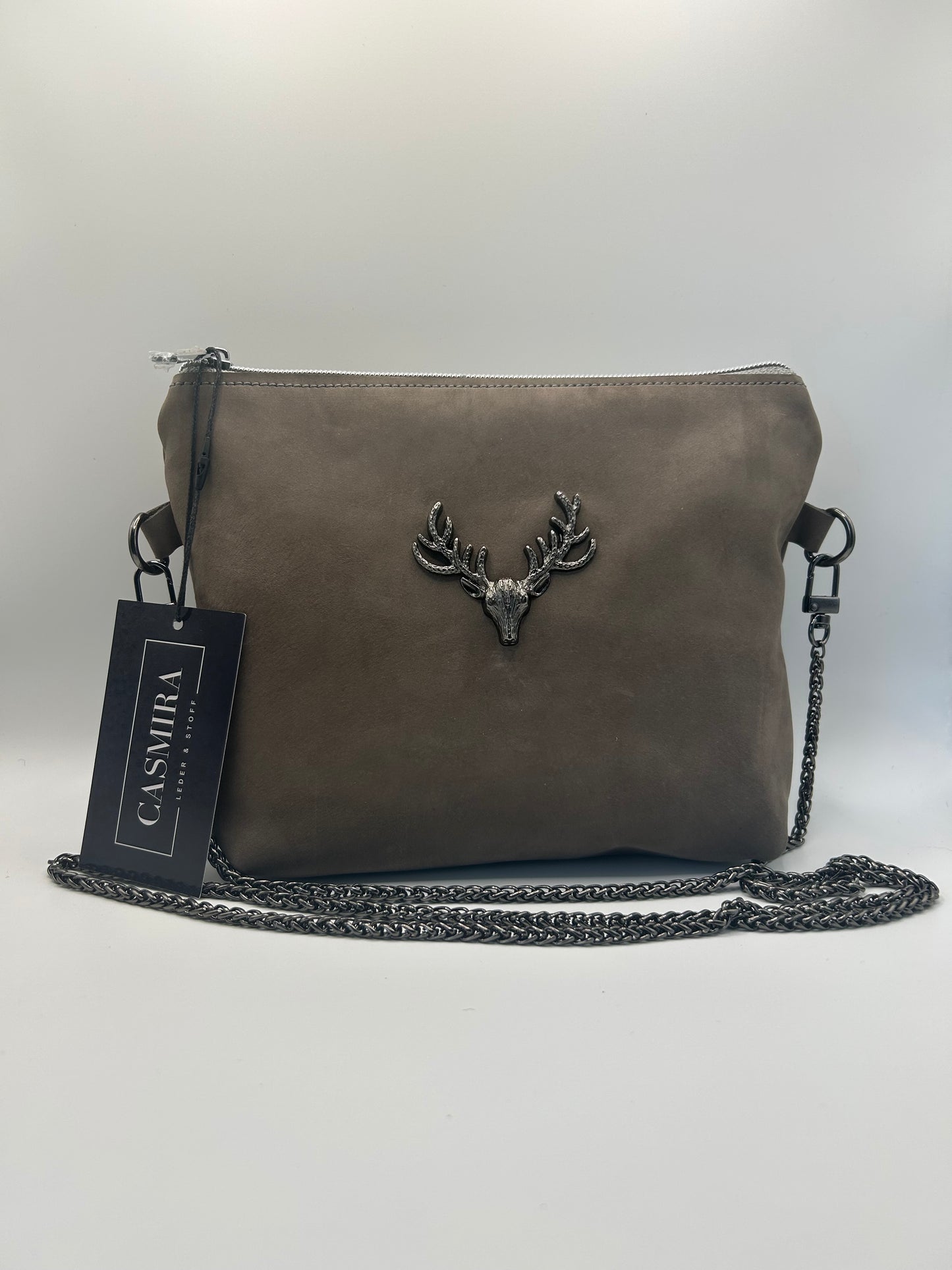 Trachten- / Dirndltasche Taupe Wildleder