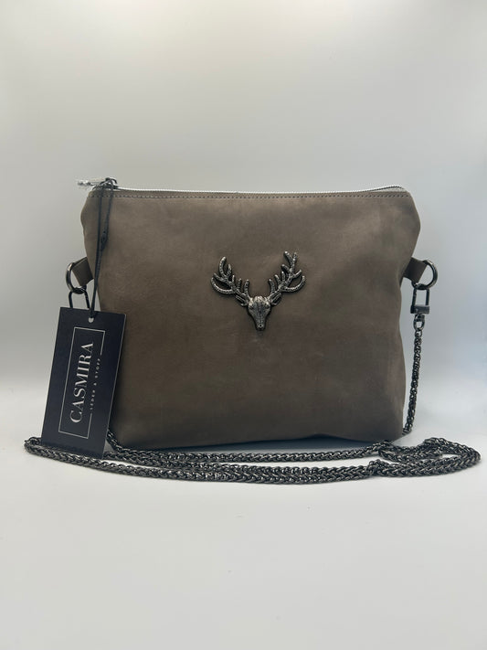 Trachten- / Dirndltasche Taupe Wildleder