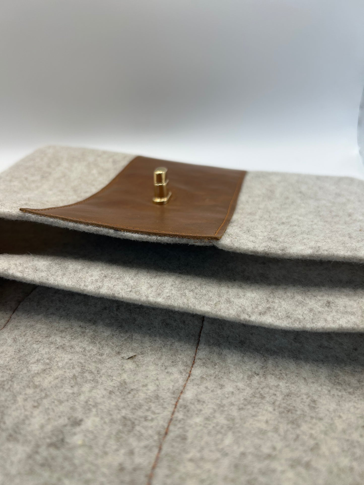 Tablethülle Filz/Leder Natur/Braun