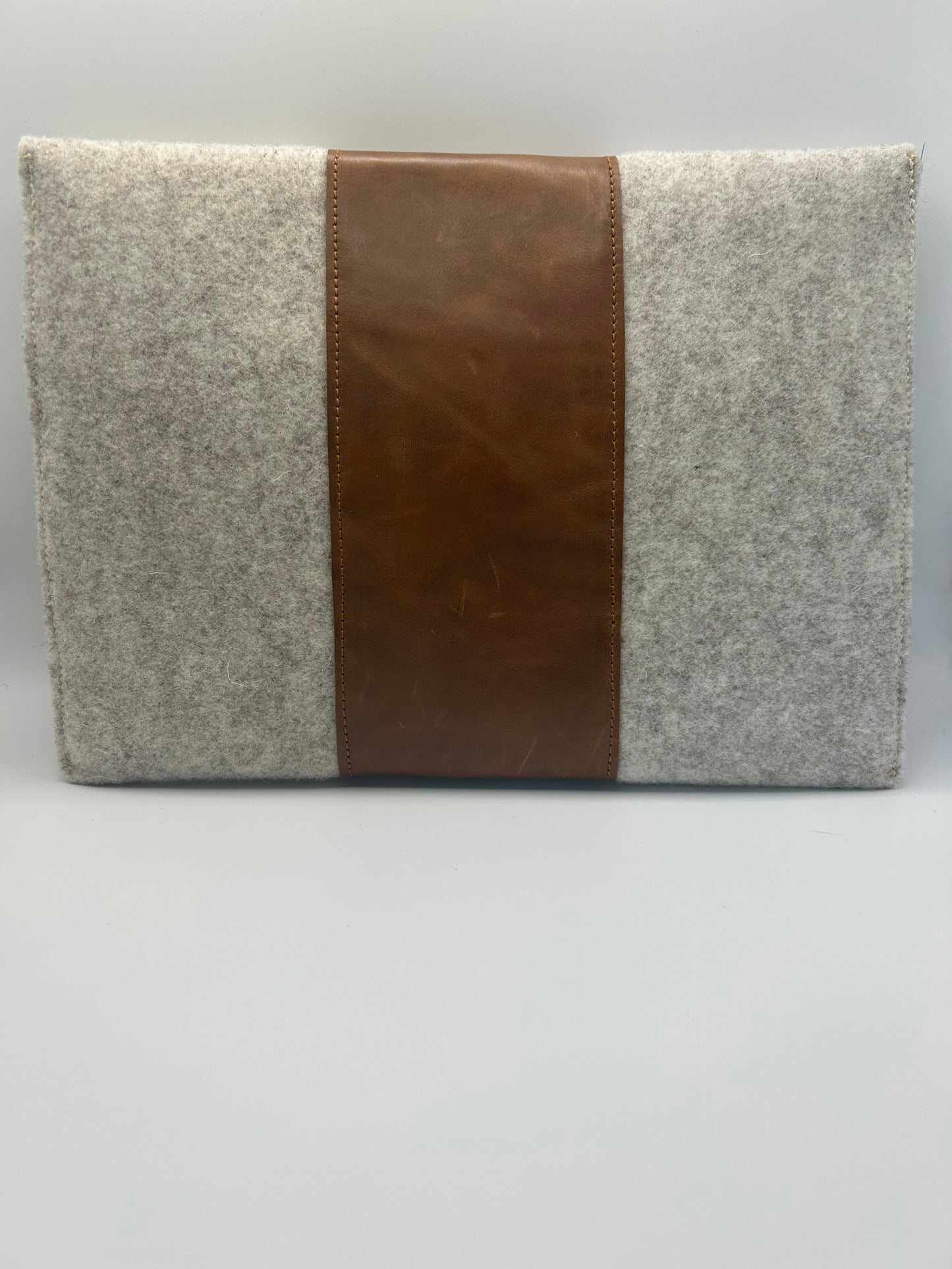 Tablethülle Filz/Leder Natur/Braun