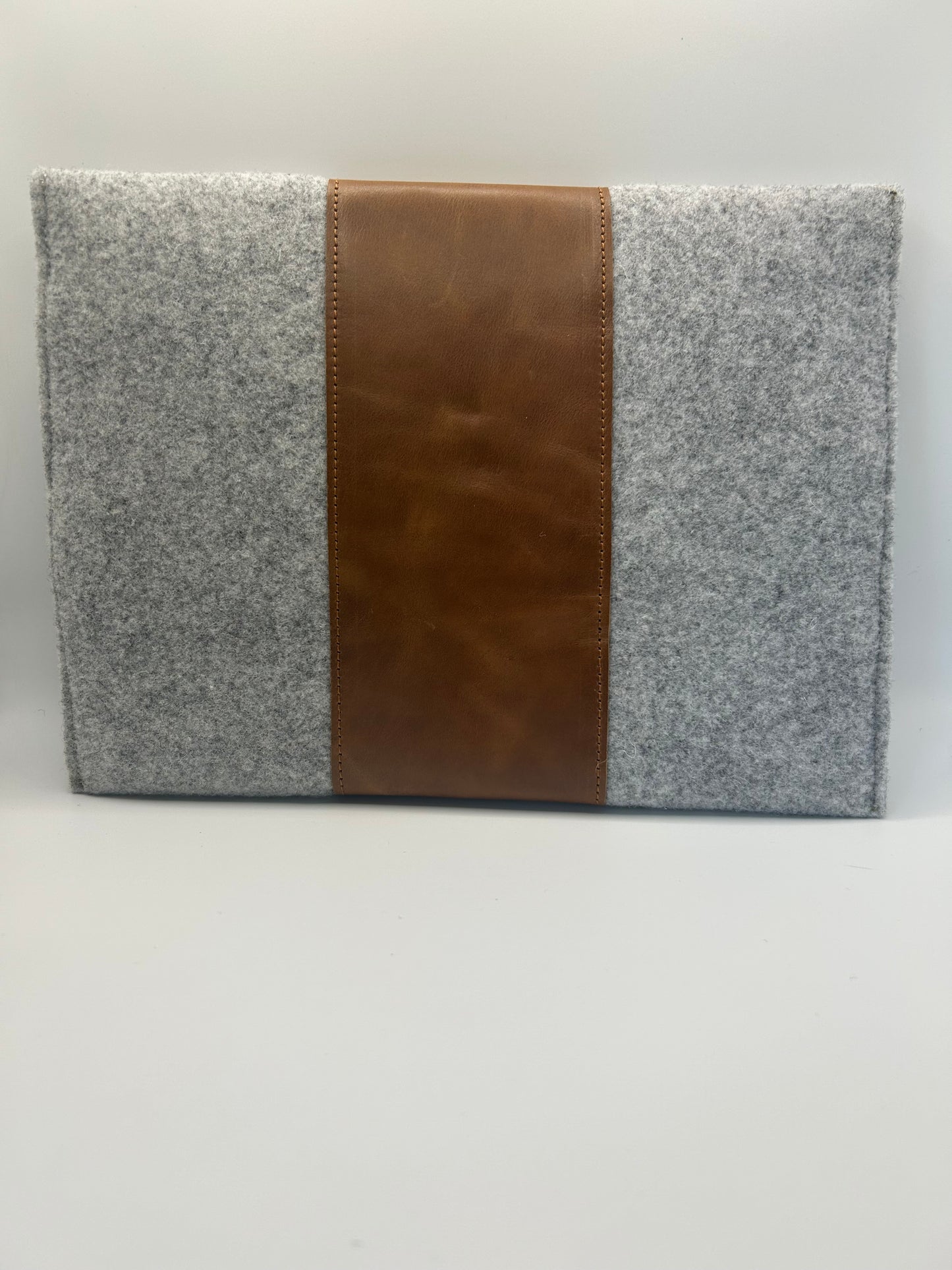 Tablethülle Filz/Leder Grau/Braun