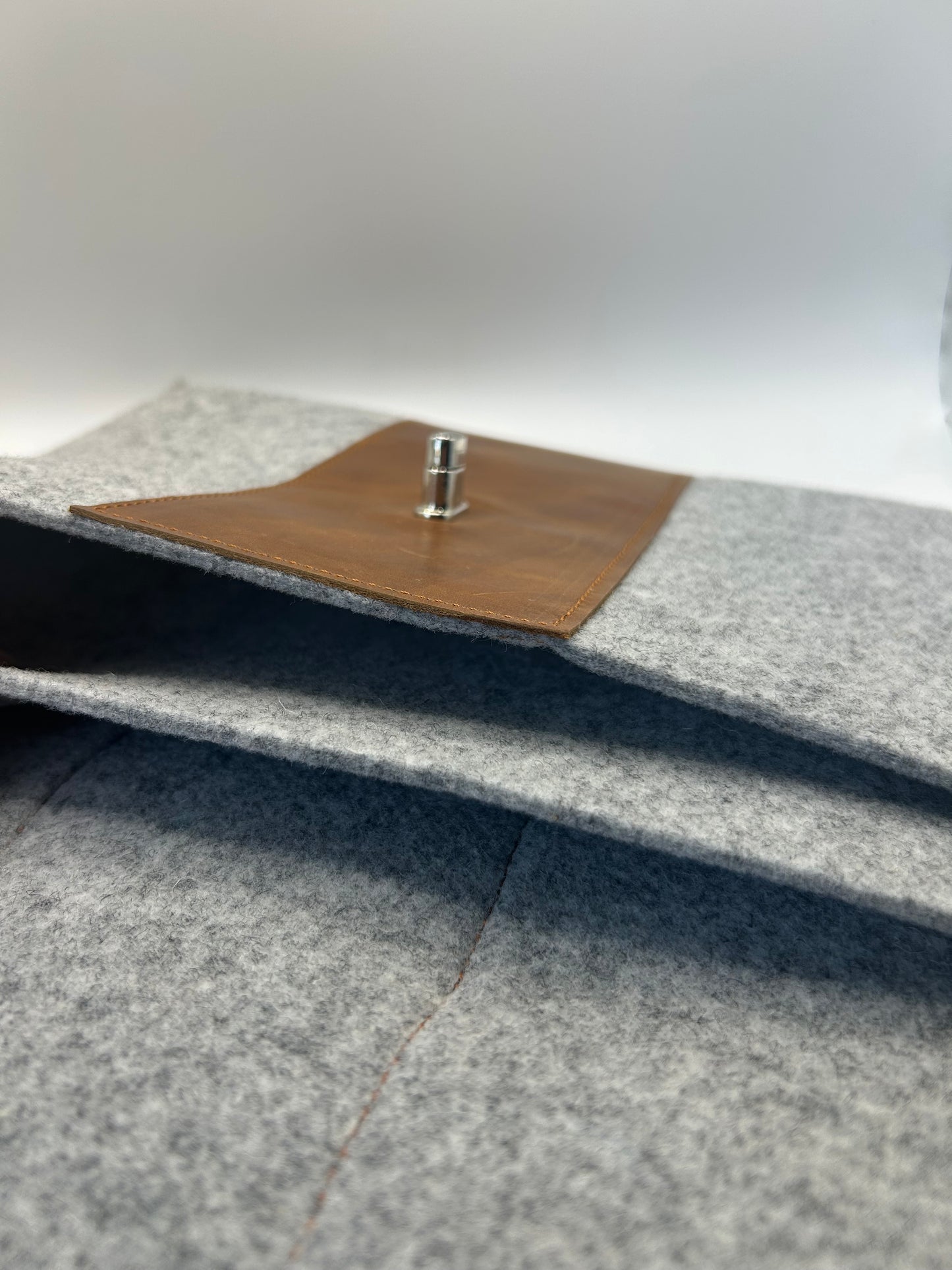 Tablethülle Filz/Leder Grau/Braun