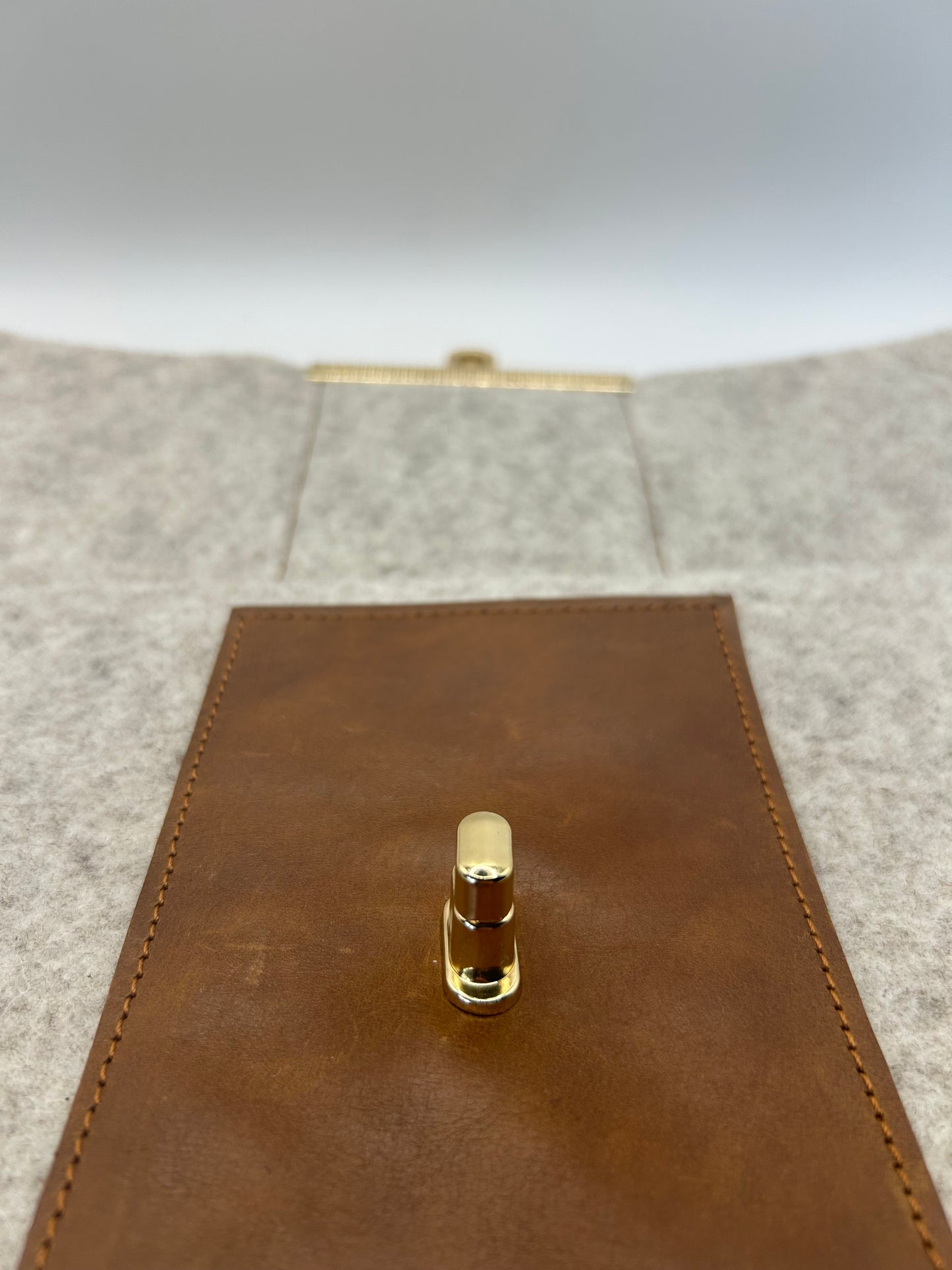 Tablethülle Filz/Leder Natur/Braun
