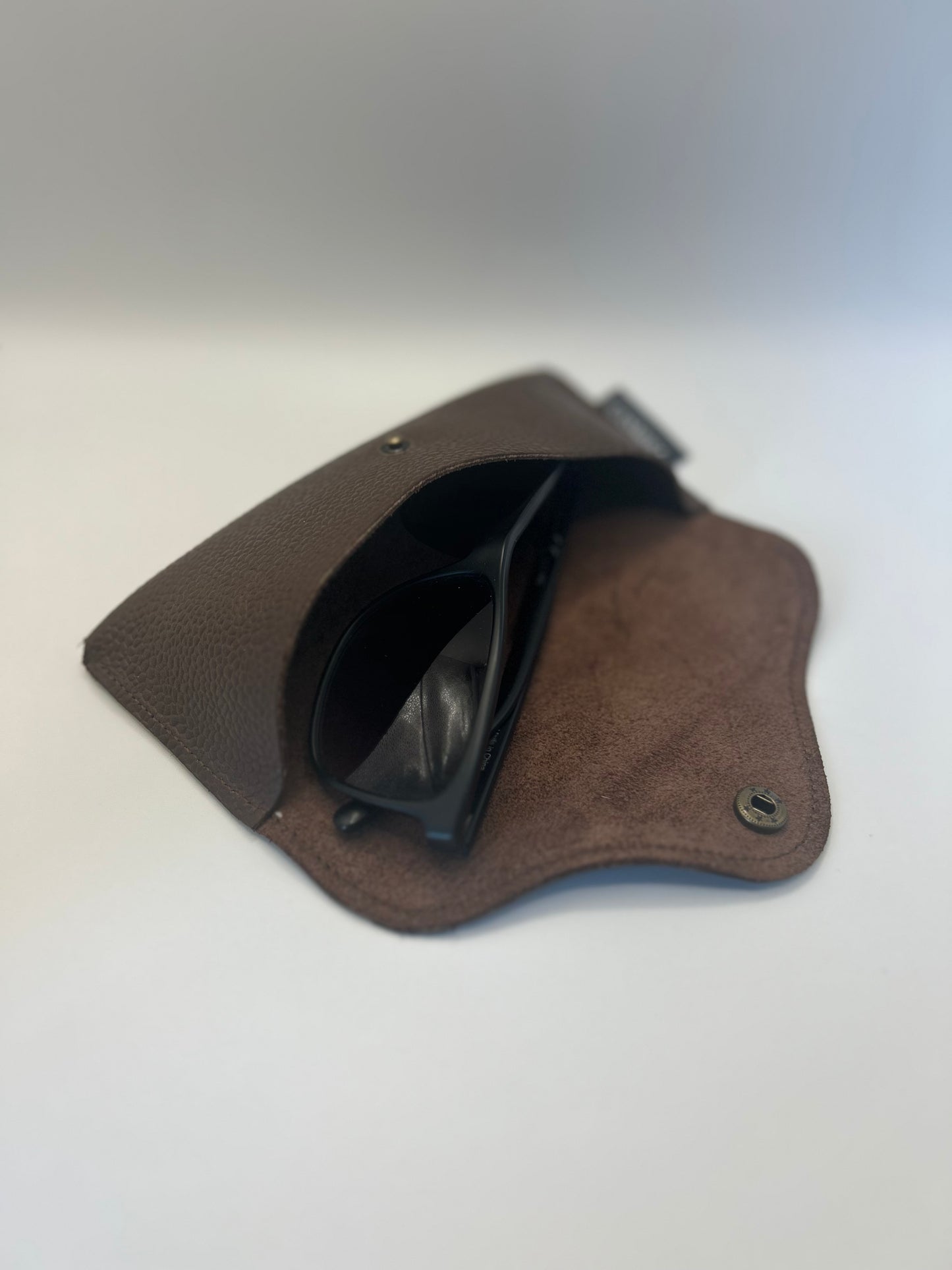 Brillenetui Unisex Leder Dunkelbraun