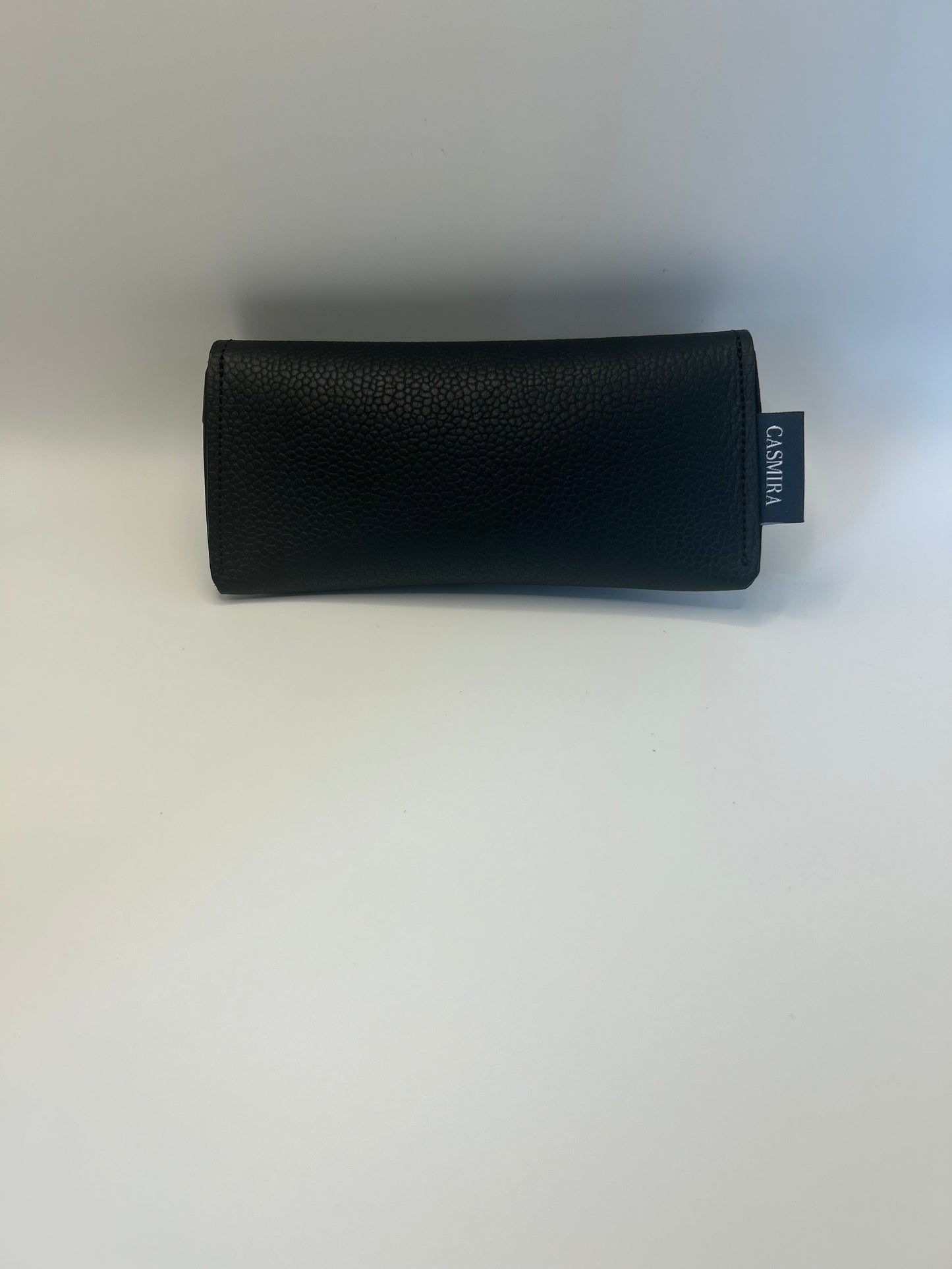 Brillenetui Unisex Leder Schwarz / Silber