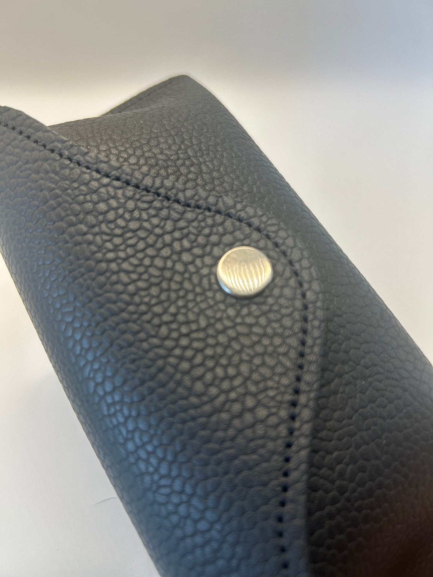 Brillenetui Unisex Leder Schwarz / Silber