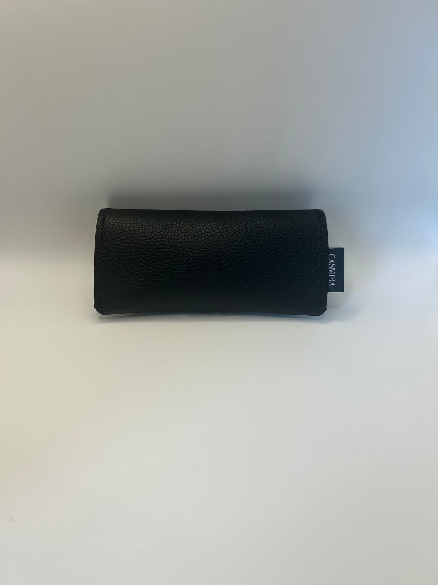 Brillenetui Unisex Leder Schwarz / Messing