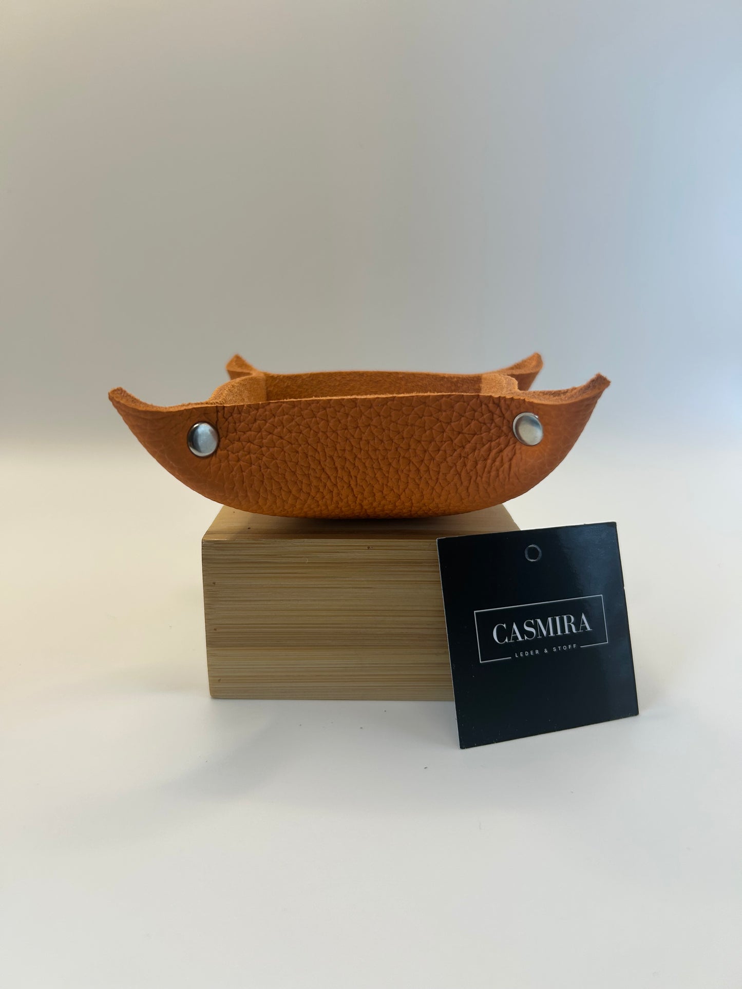 Aufbewahrungsschale Leder Orange Klein