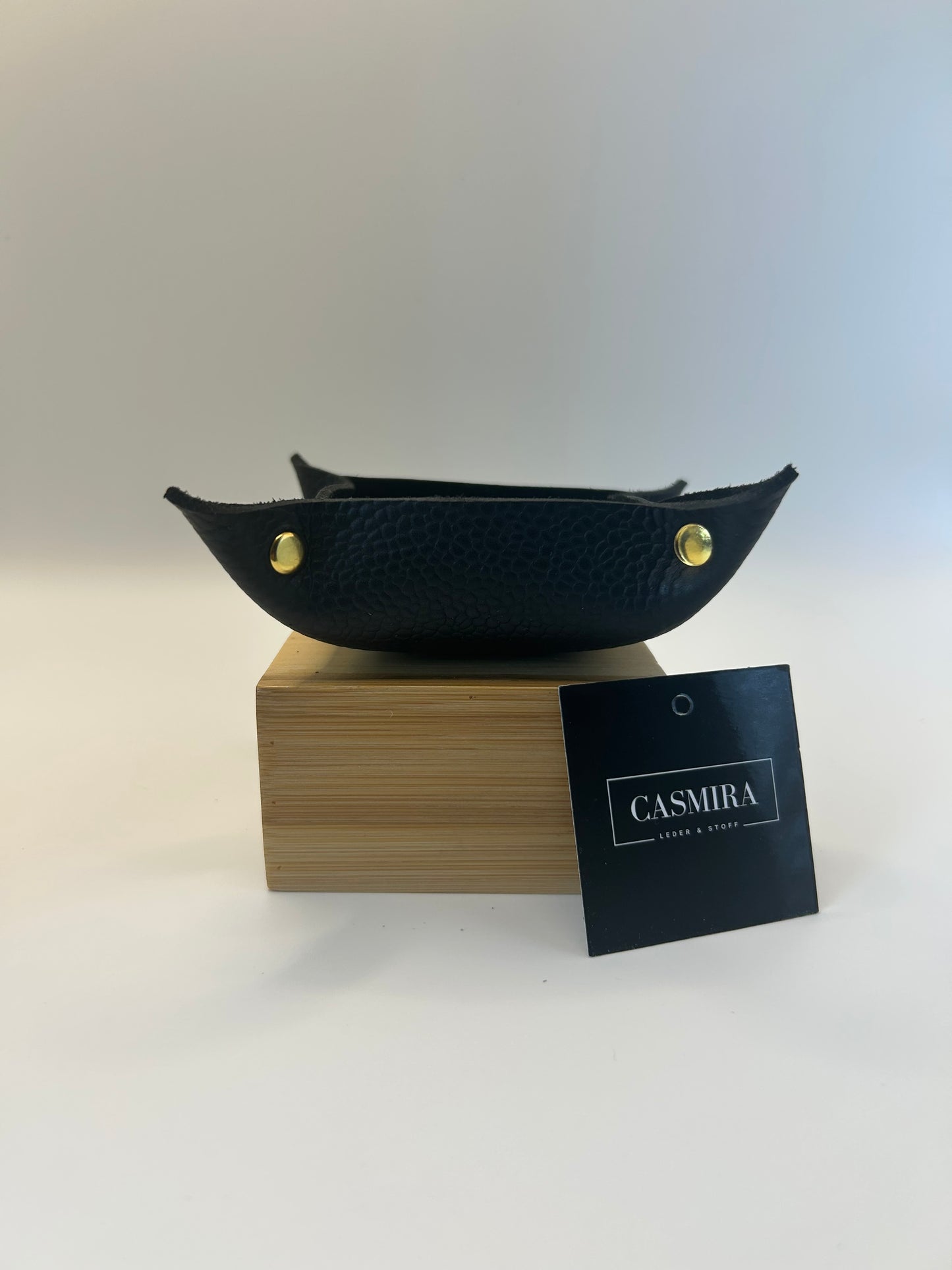 Aufbewahrungsschale Leder Schwarz Klein